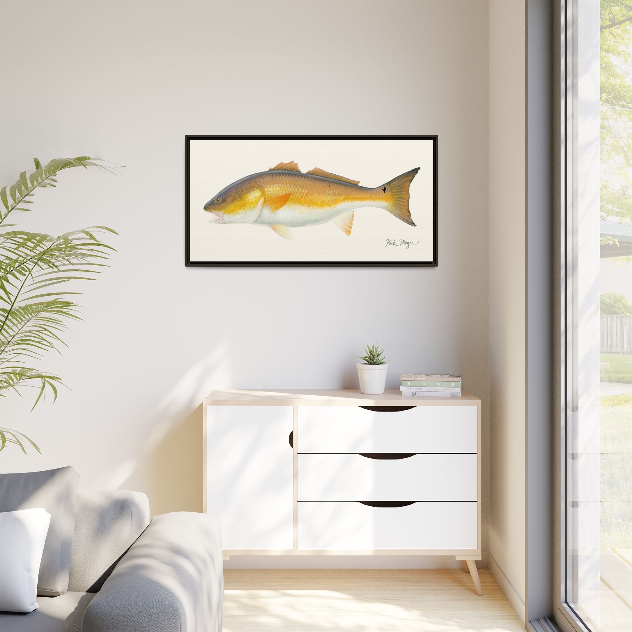 Bull Redfish Framed Canvas Print Printify