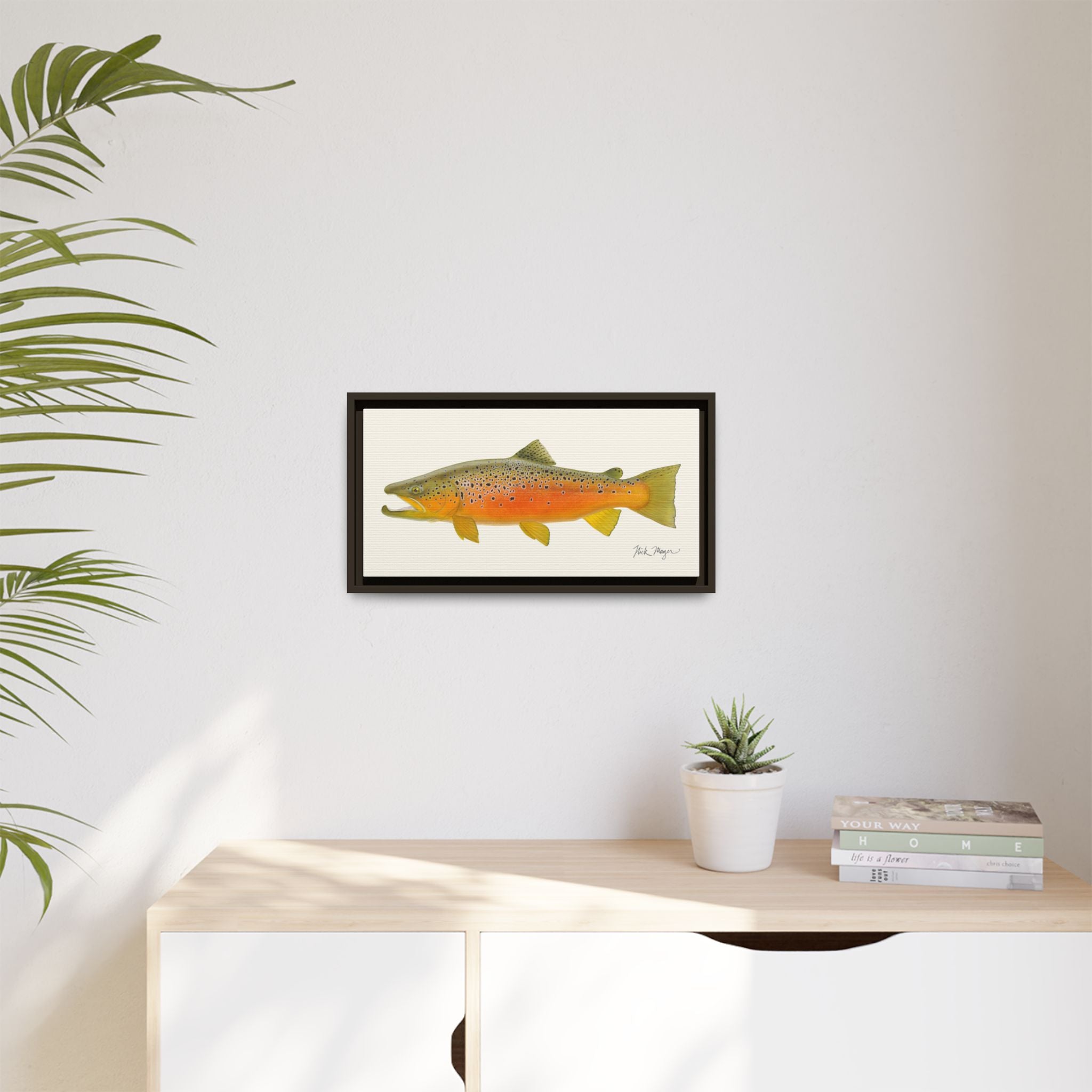 Brown Trout II Framed Canvas Print Printify