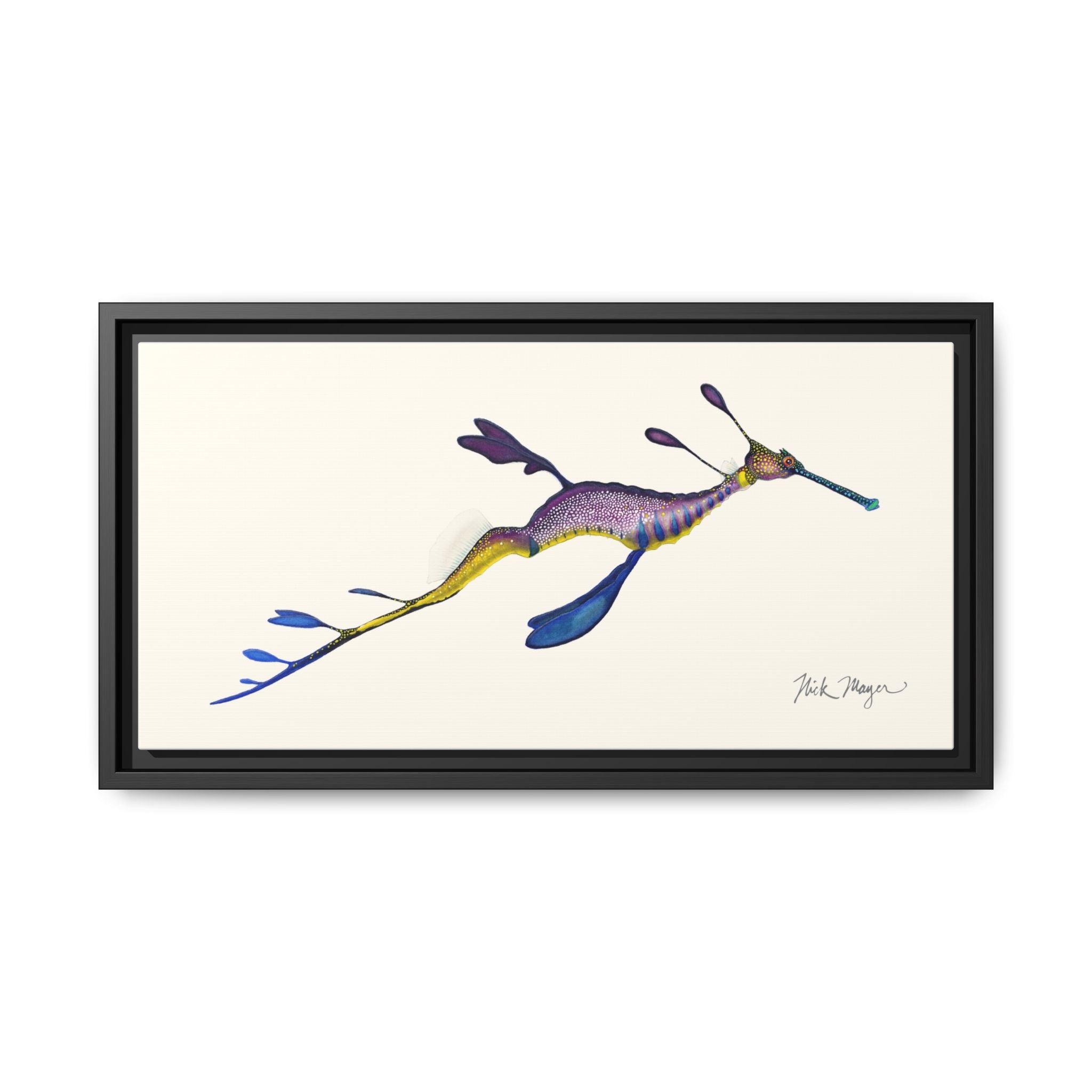 Weedy Sea Dragon Framed Canvas Print Printify