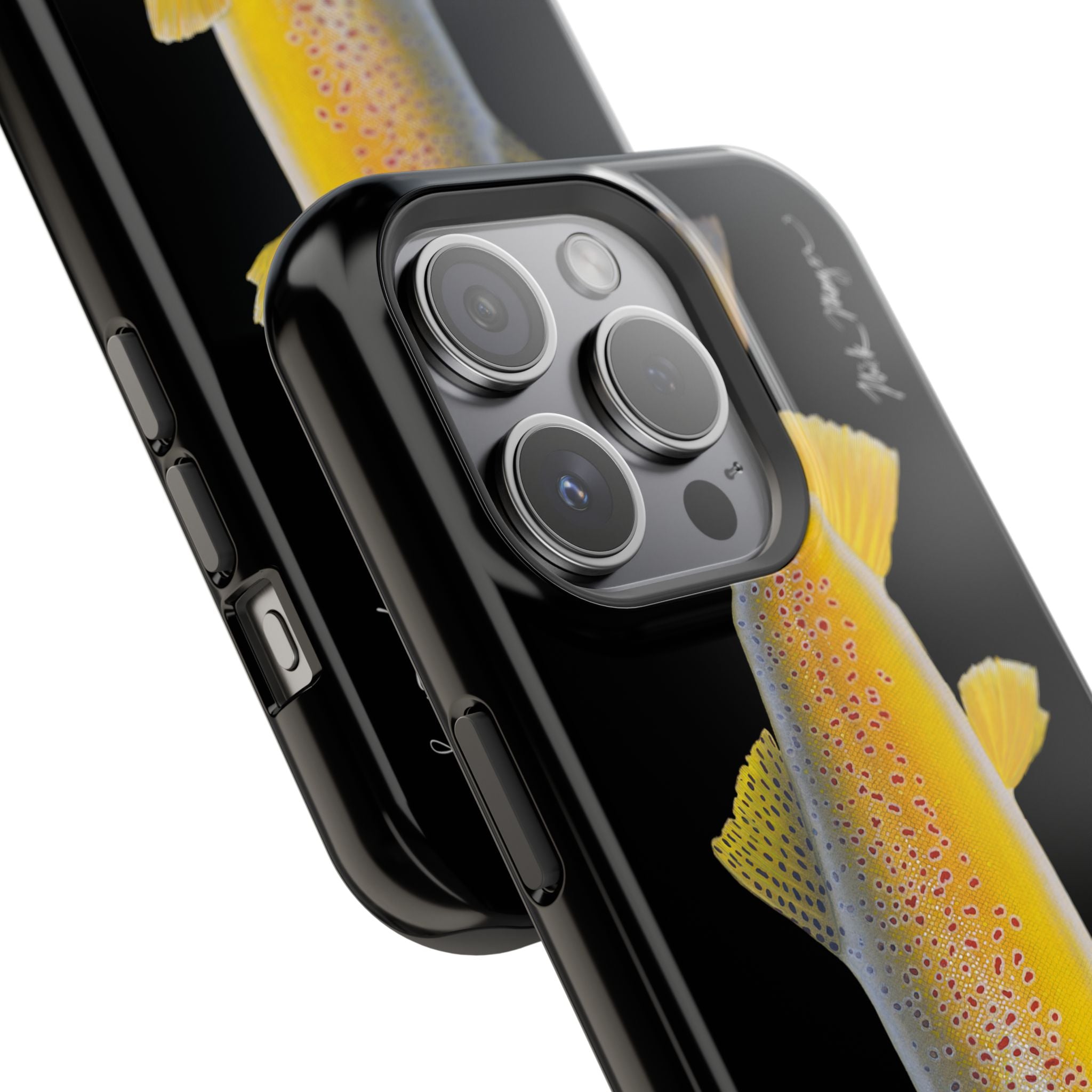 Brown Trout 3 Black MagSafe iPhone Case