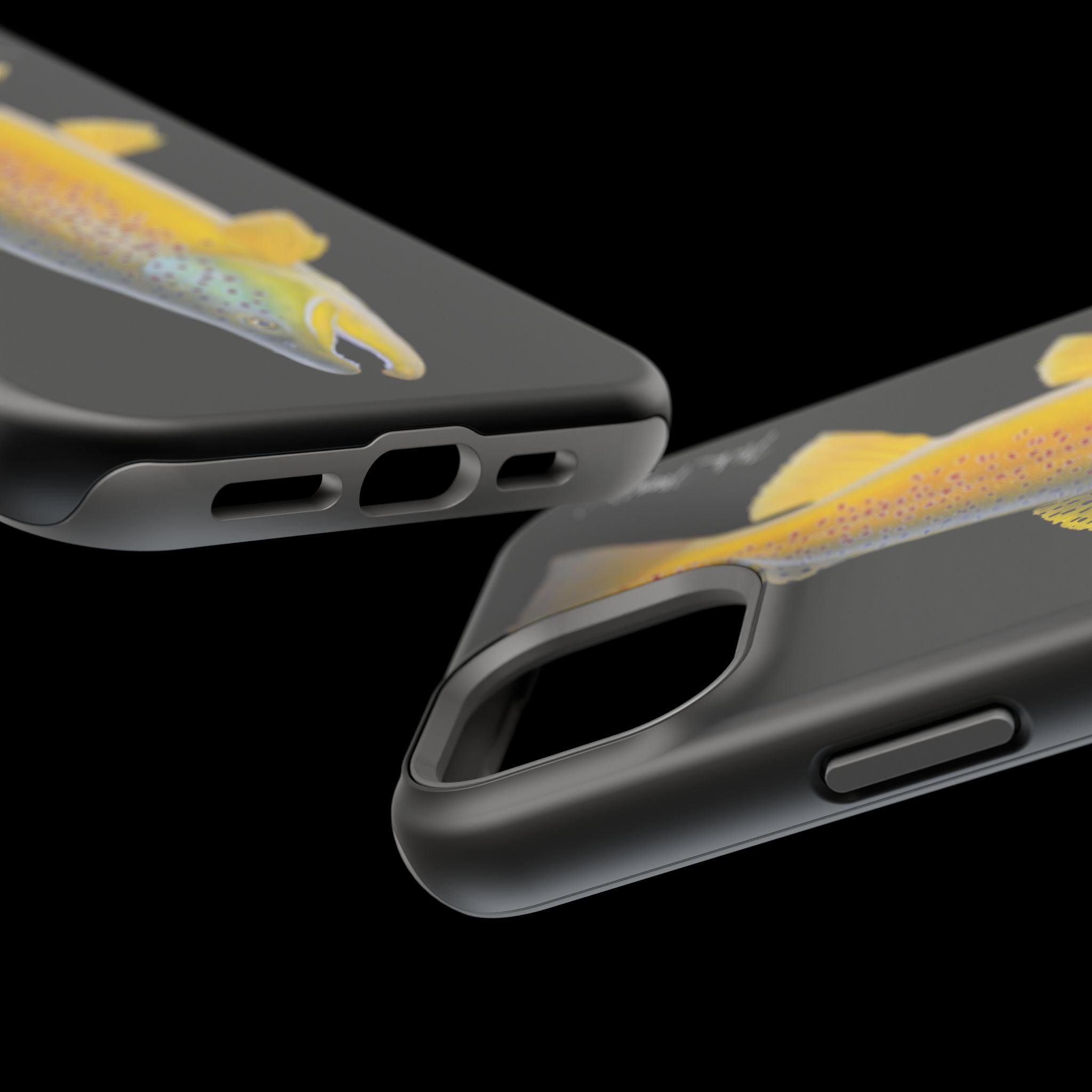 Brown Trout 3 Black MagSafe iPhone Case
