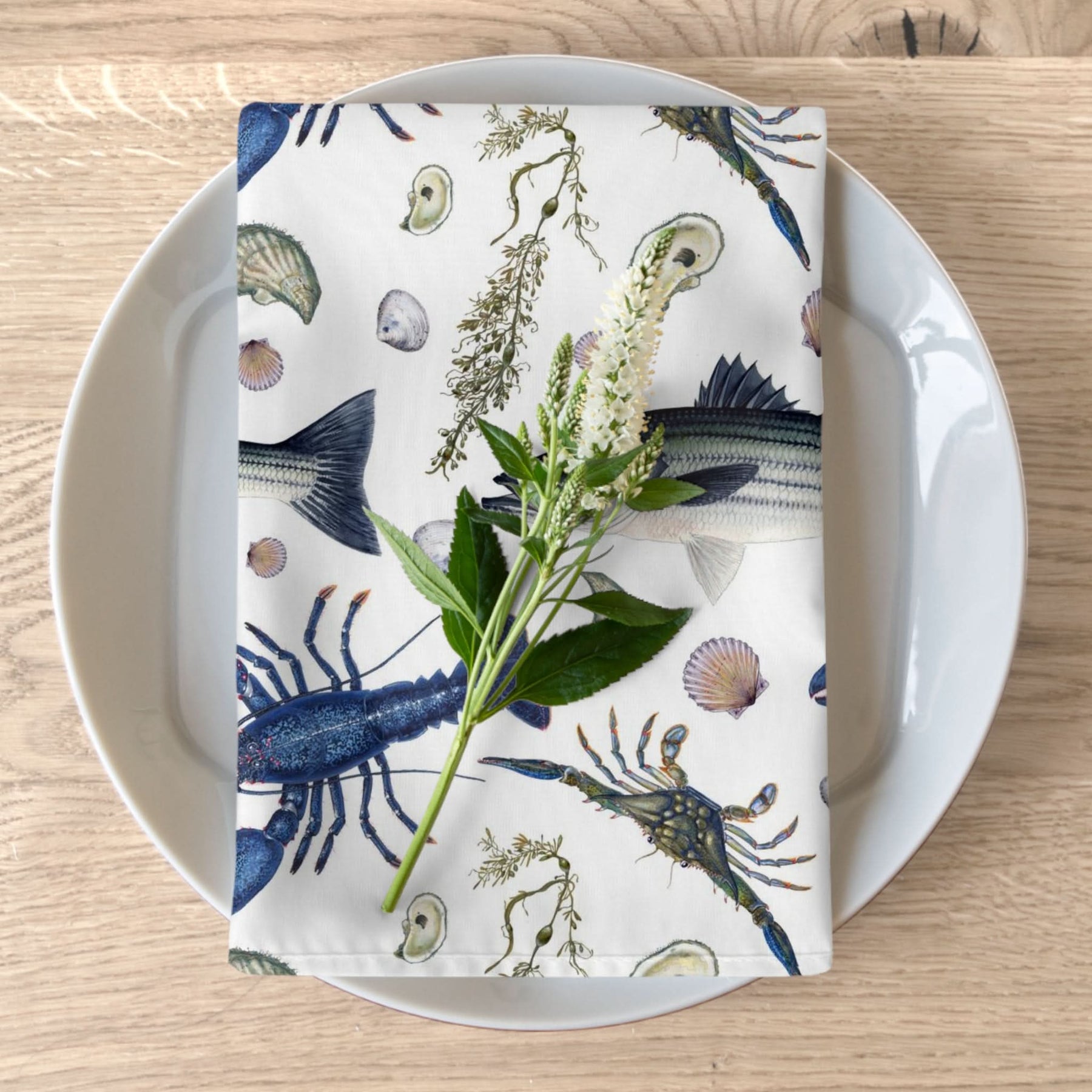 NE Seafood 4 Piece Cloth Napkin Set