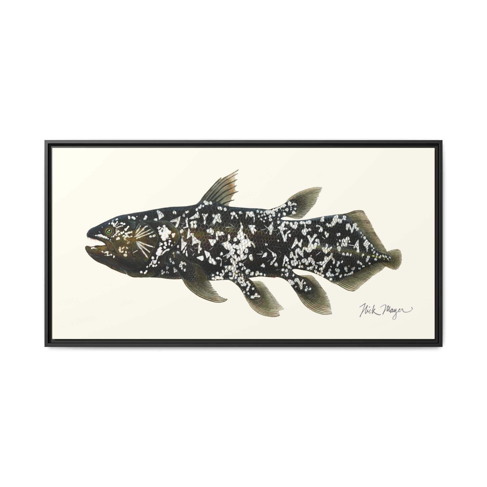 Coelacanth Framed Canvas Print Printify
