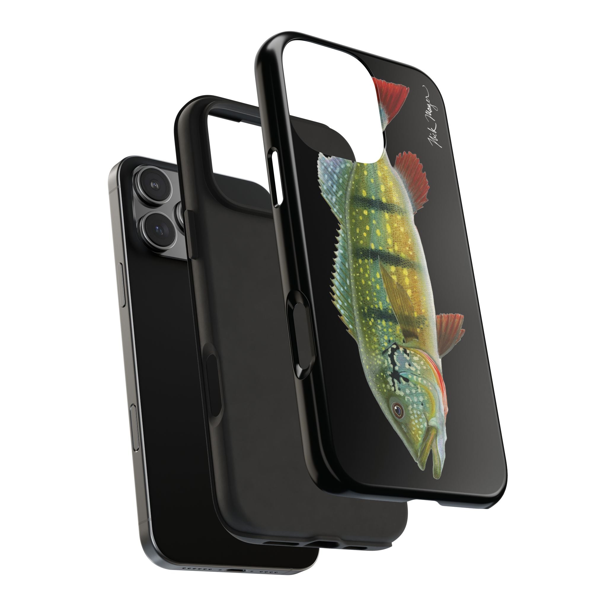 Peacock Bass Black iPhone Case