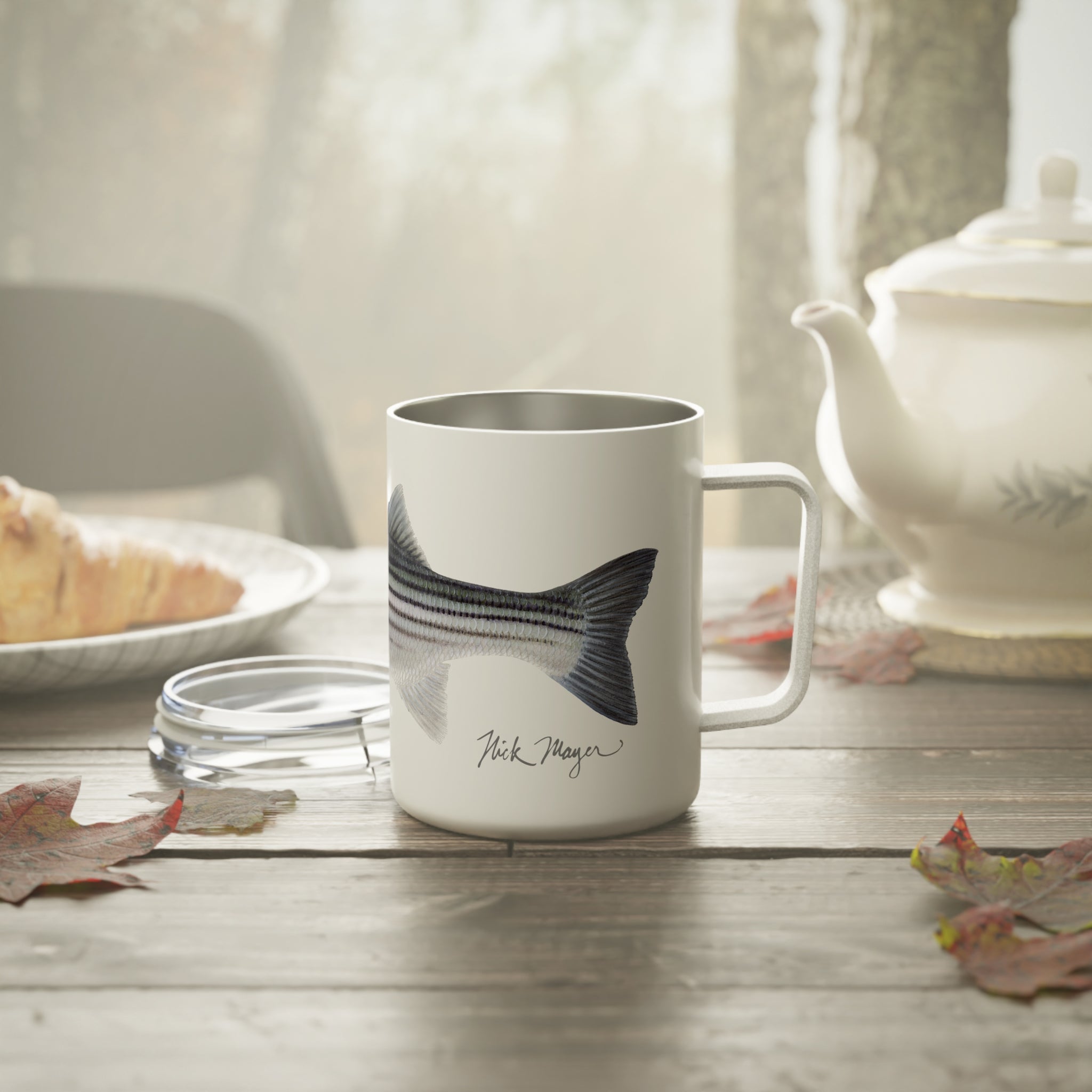 Schoolie Striper Steel Insulated Mug, 10oz