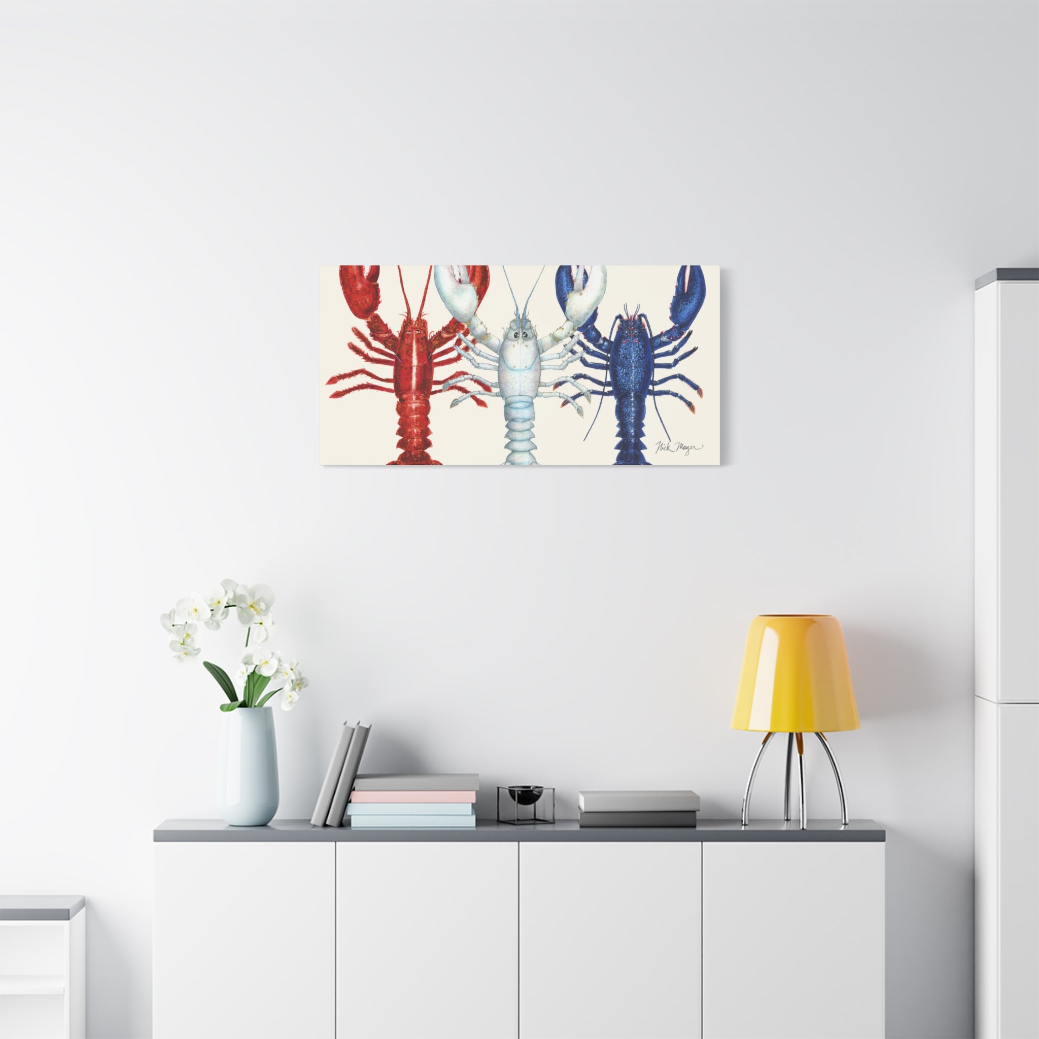 American Lobsters Trio Canvas Print Printify