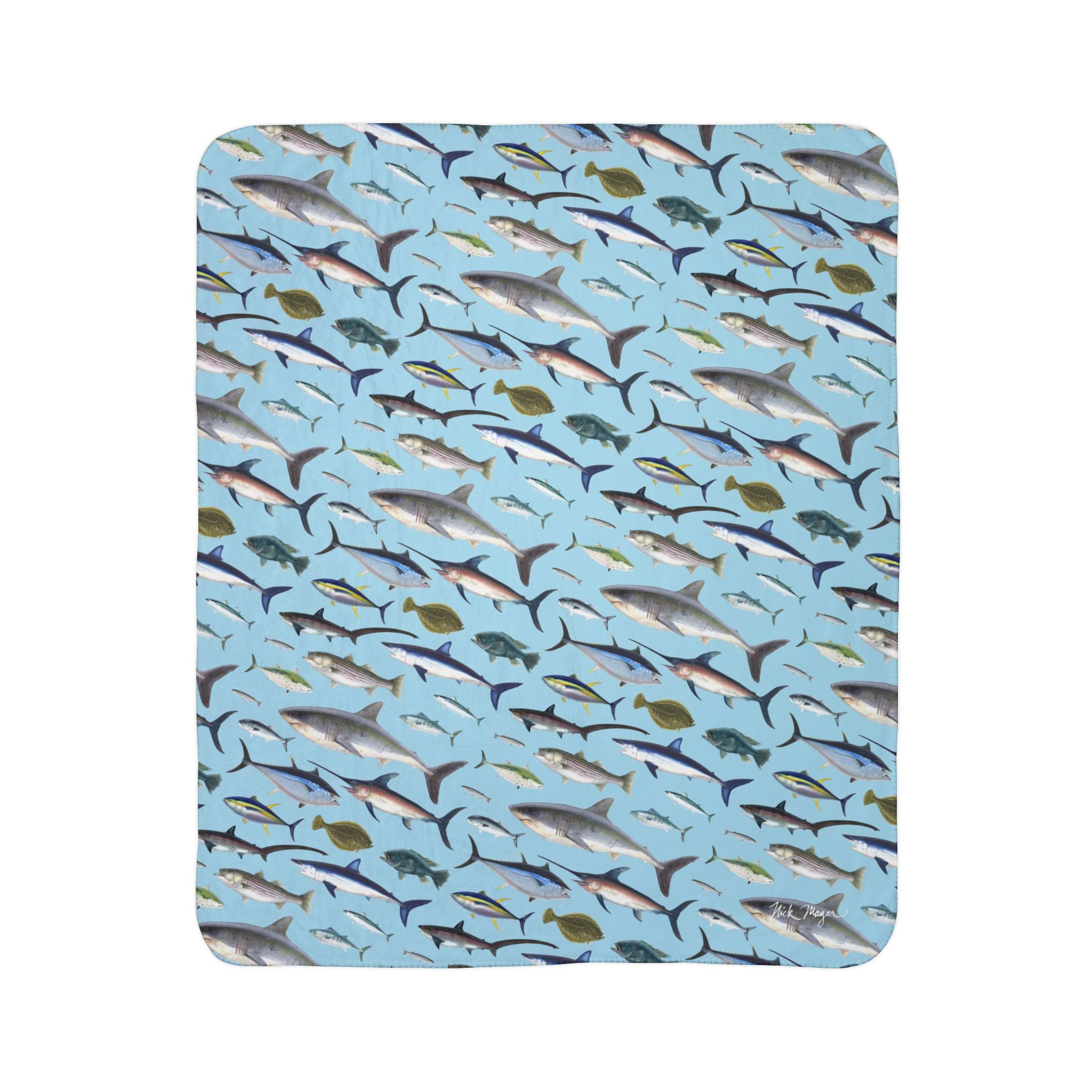 NE Fish Super Soft Sherpa Blanket