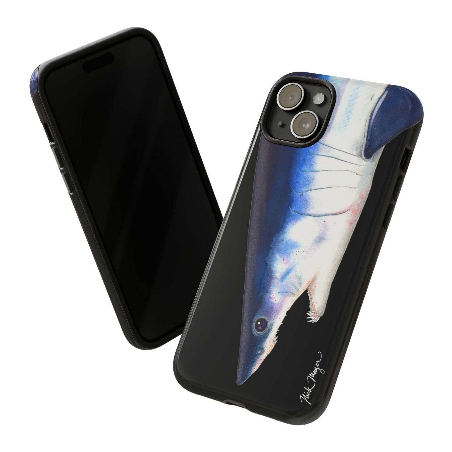 Mako Shark Face Black iPhone 15 Case