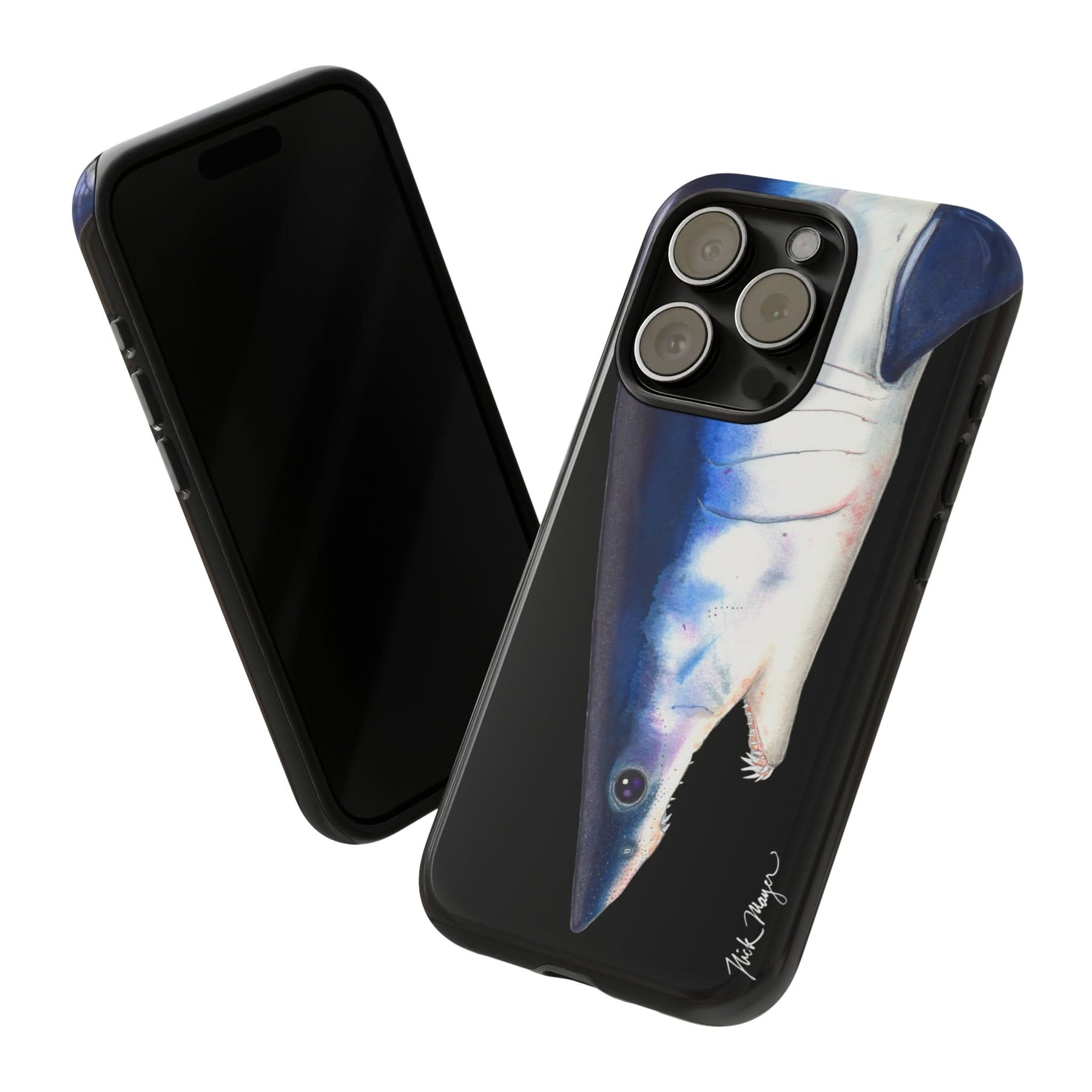Mako Shark Face Black iPhone 15 Case