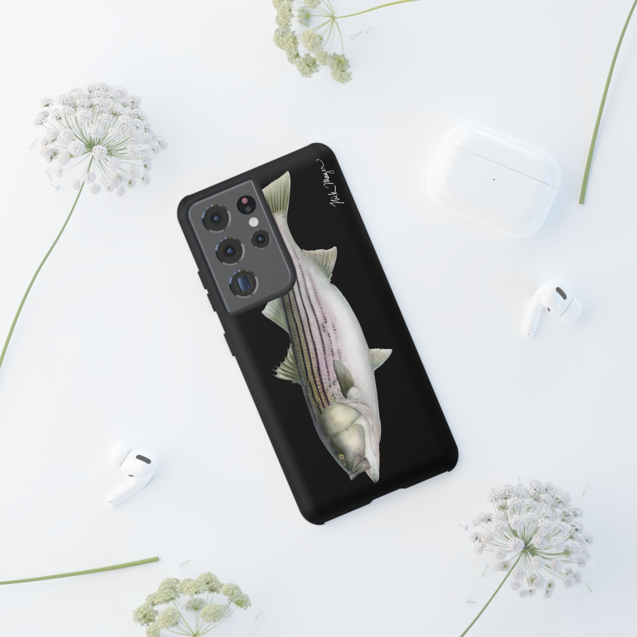 30 lb Striper Black Phone Case (Samsung) Printify