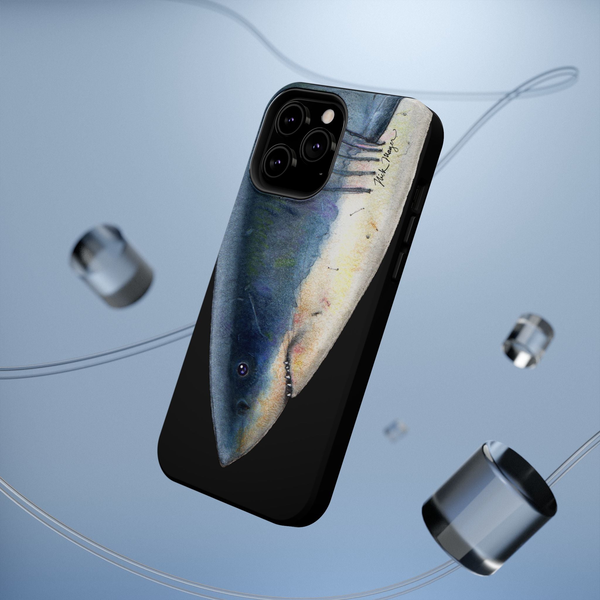 Great White Shark Face MagSafe Black iPhone Case