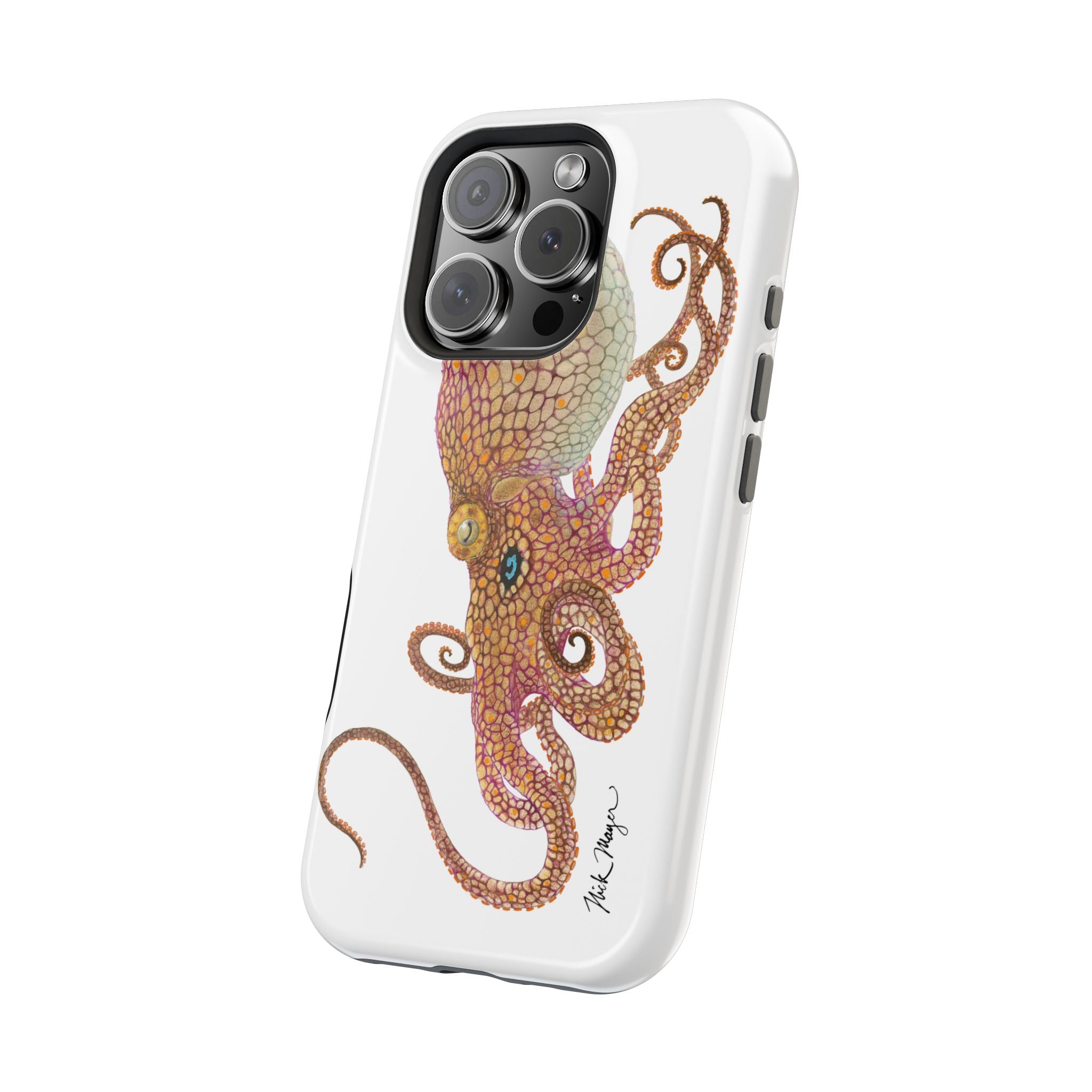 Two Spot Octopus MagSafe White iPhone Case
