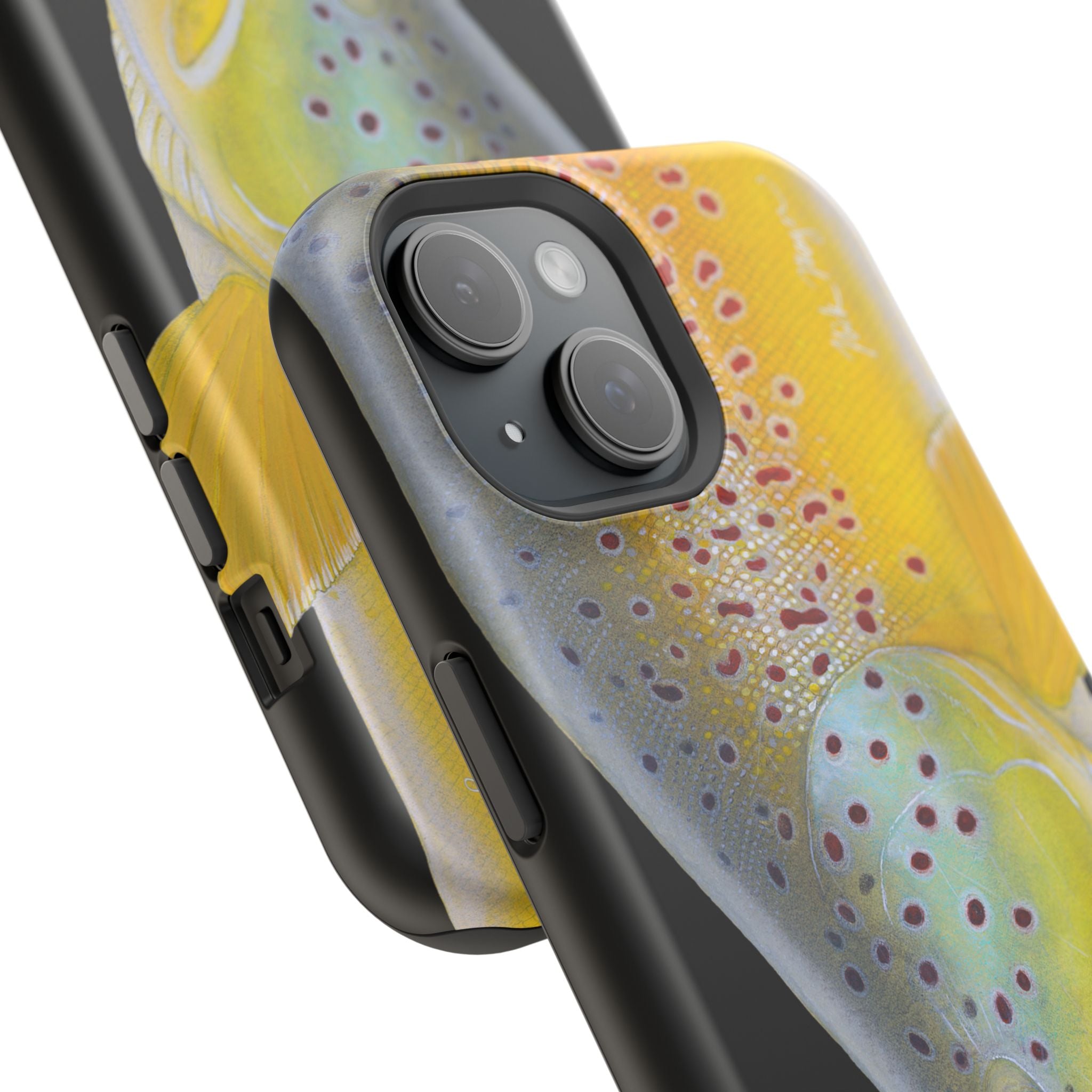 Brown Trout 3 Face Black MagSafe iPhone Case