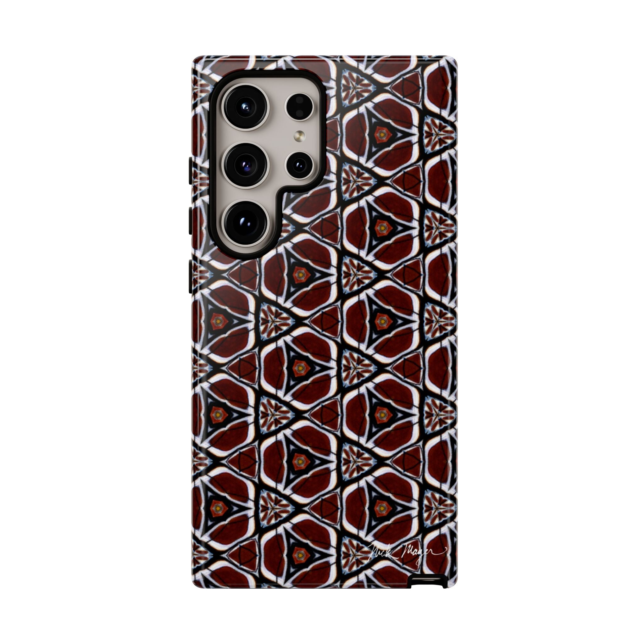 Maroon Butterfly Pattern Phone Case (Samsung)