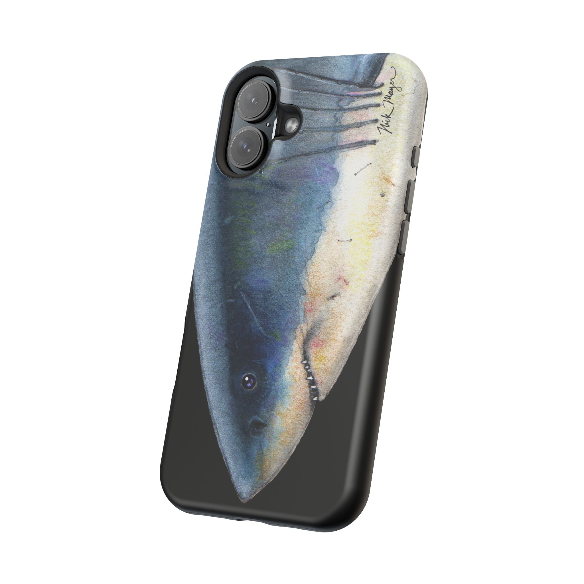 Great White Shark Face MagSafe Black iPhone Case