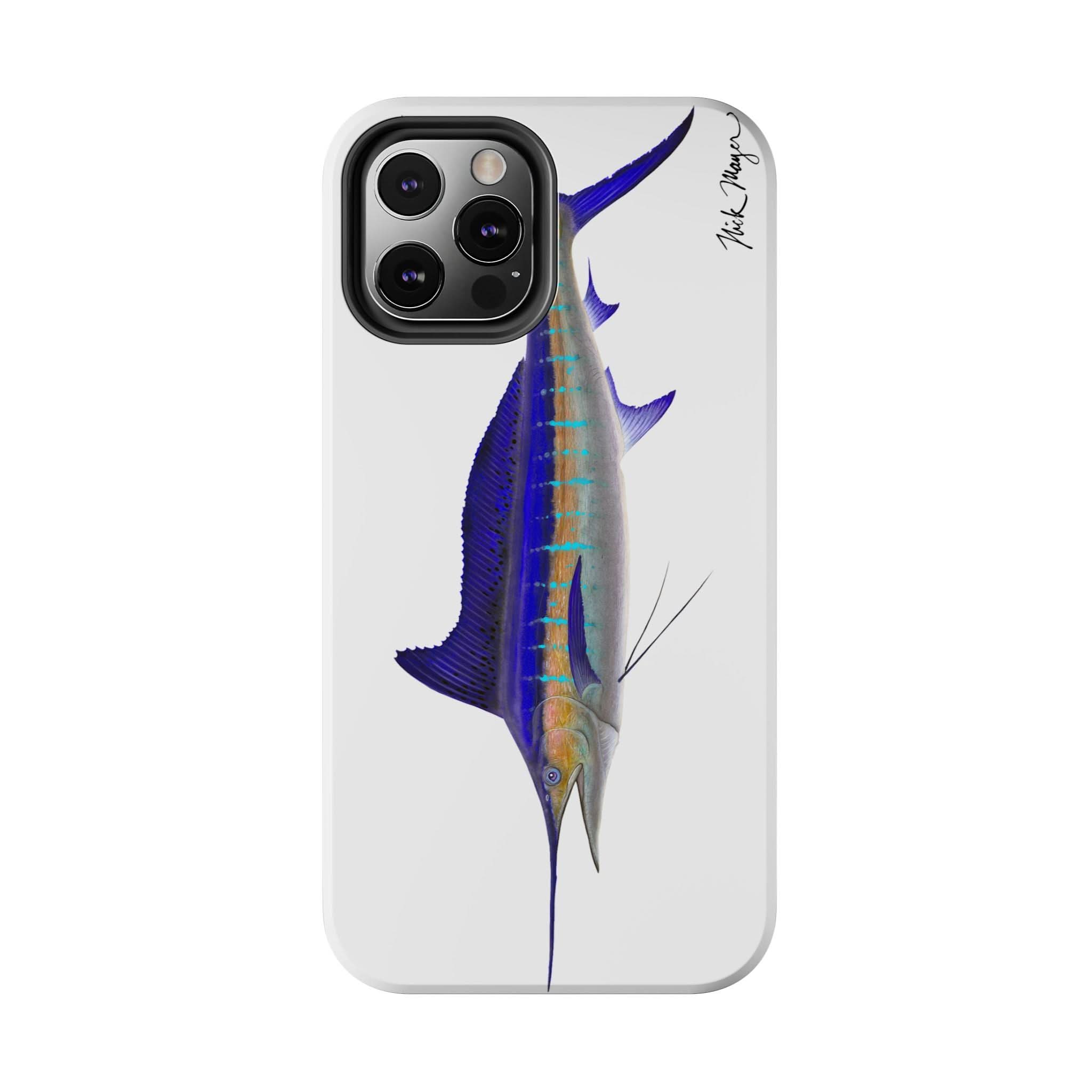 Striped Marlin White Phone Case (iPhone)