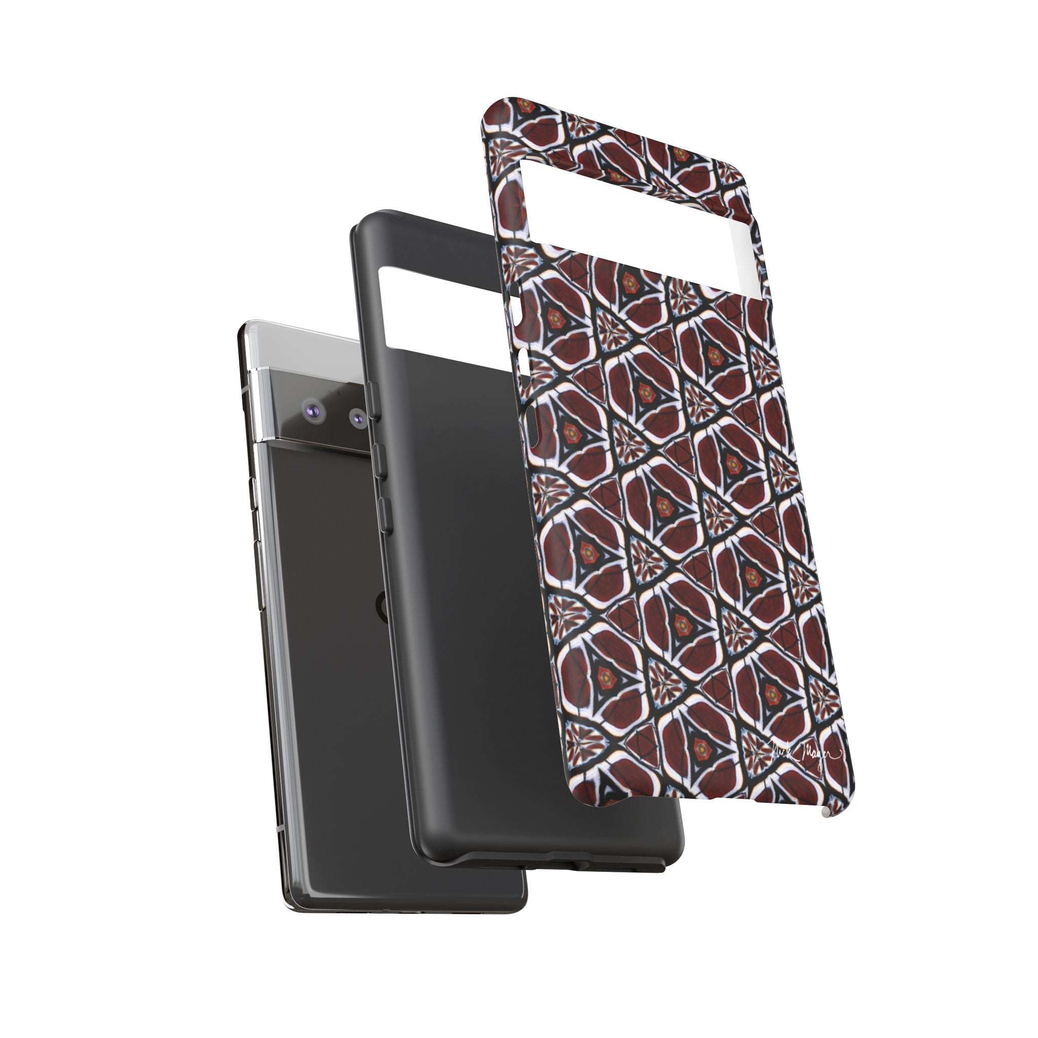 Maroon Butterfly Pattern Phone Case (Samsung)