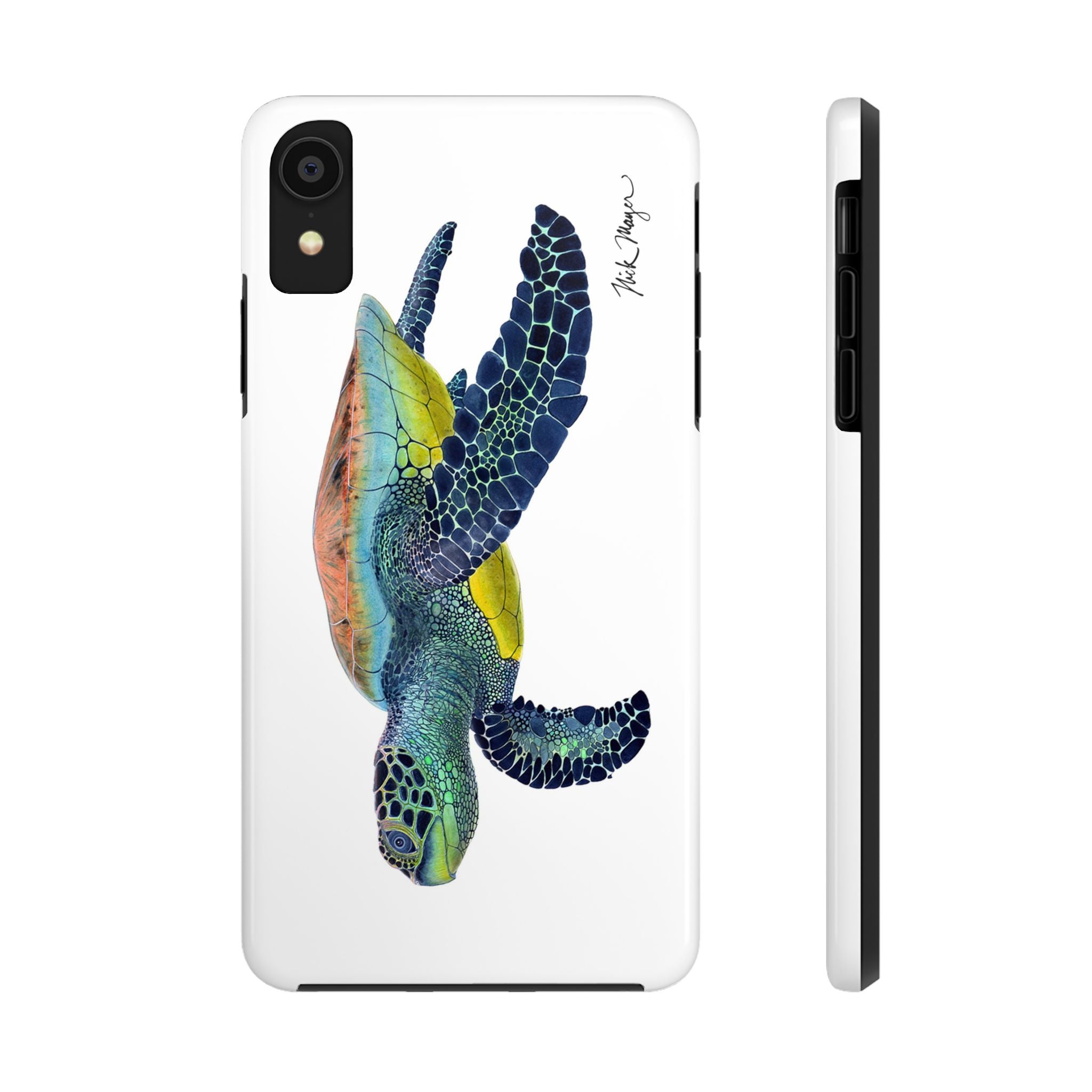 Green Sea Turtle II White Phone Case (iPhone)