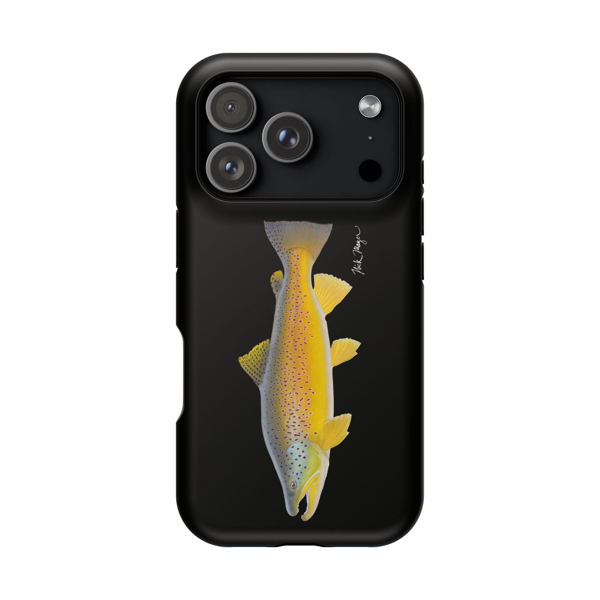 Brown Trout 3 Black MagSafe iPhone Case