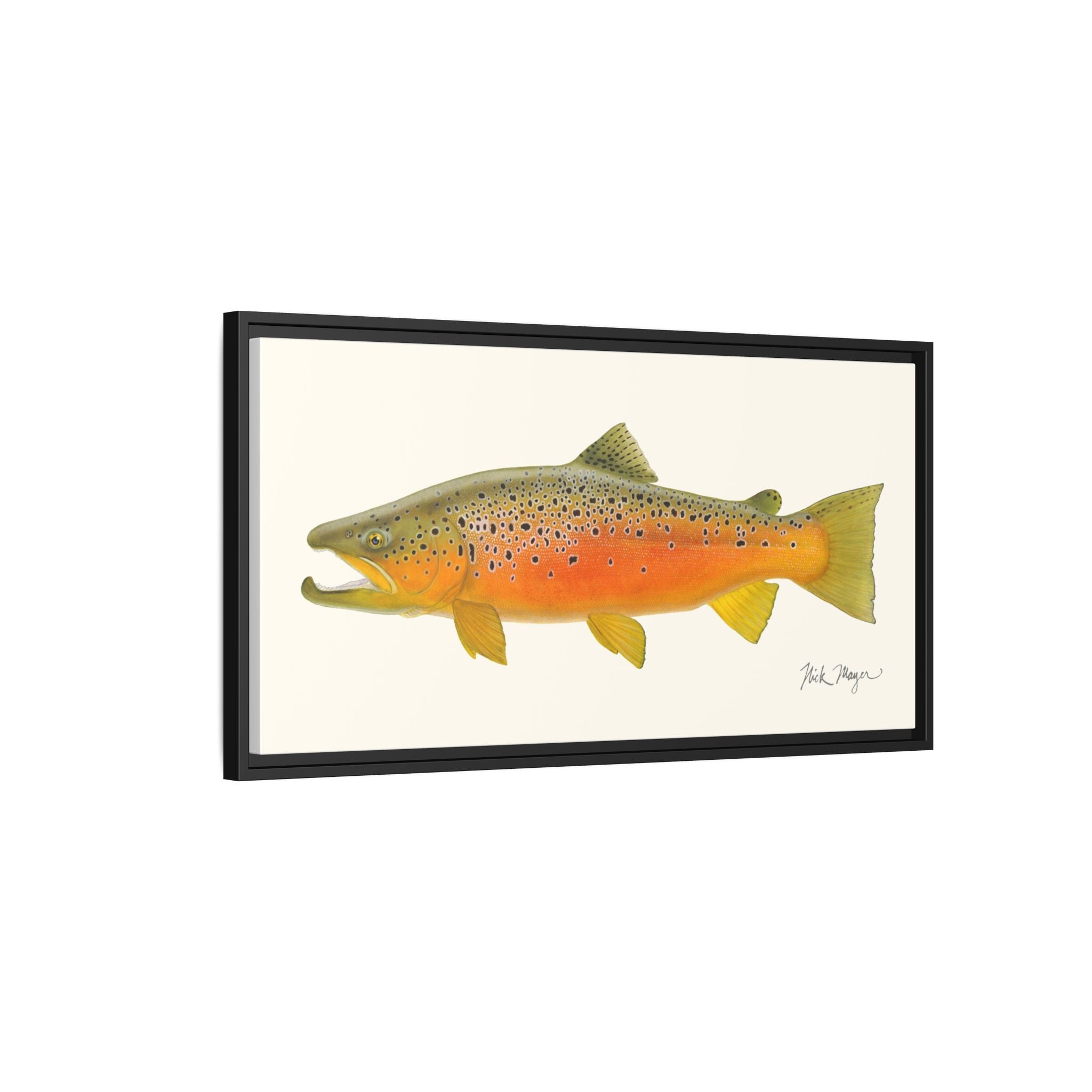 Brown Trout II Framed Canvas Print Printify
