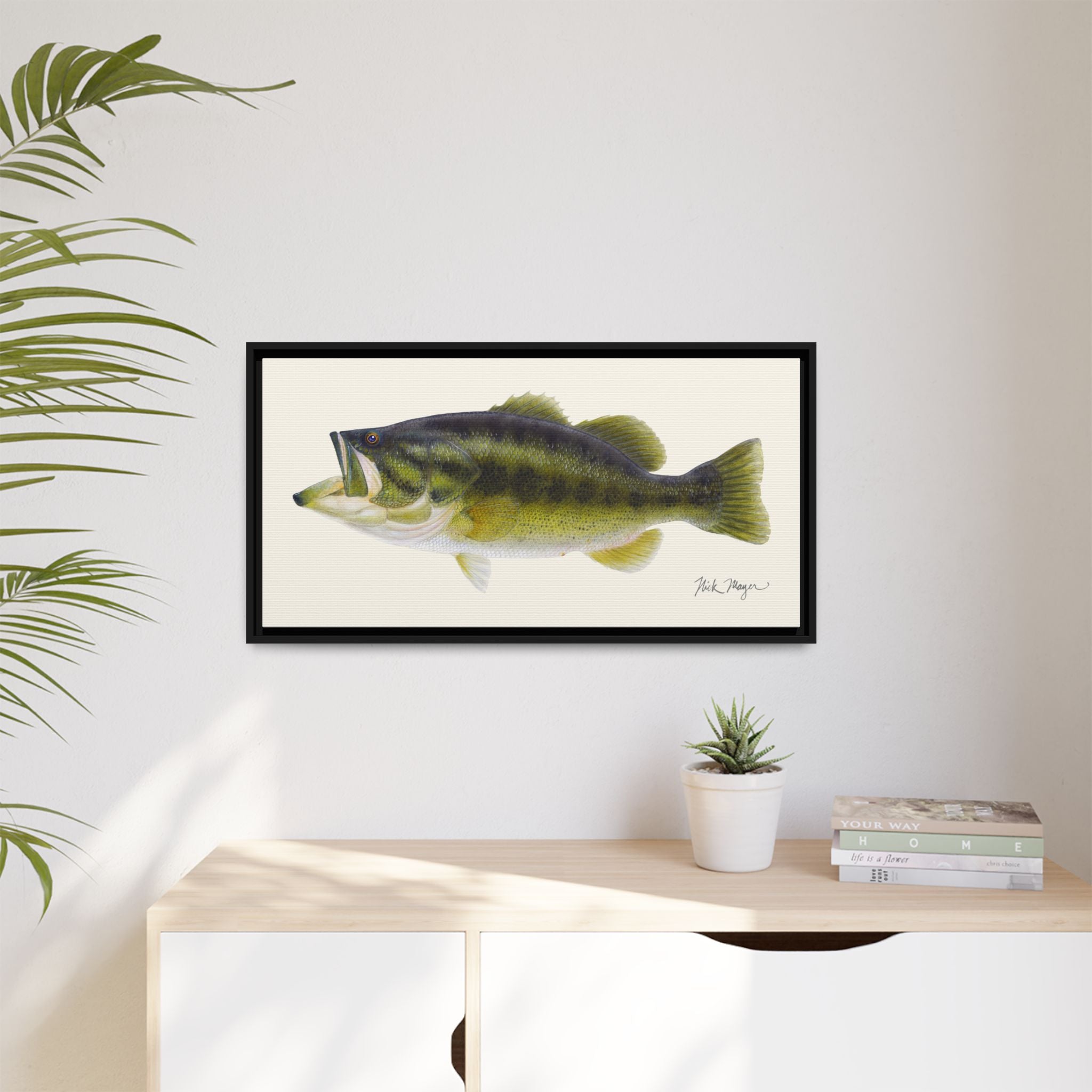 Largemouth Bass I Framed Canvas Print Printify