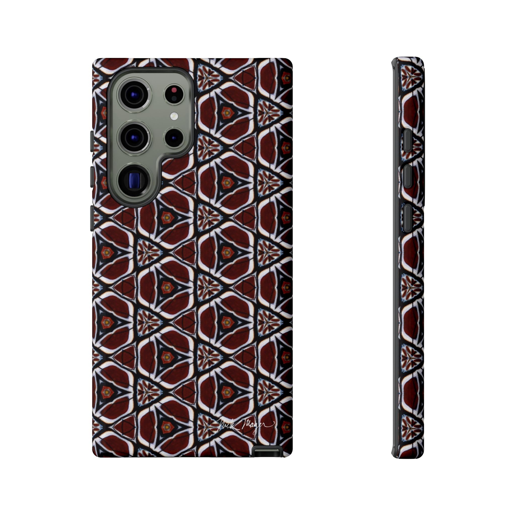 Maroon Butterfly Pattern Phone Case (Samsung)