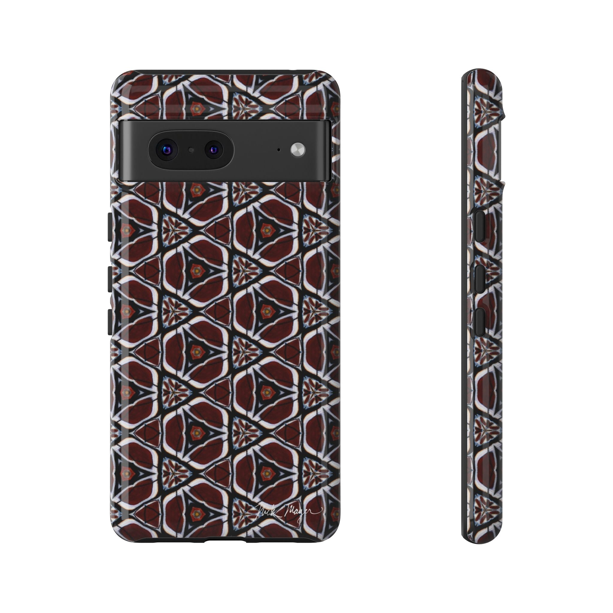 Maroon Butterfly Pattern Phone Case (Samsung)