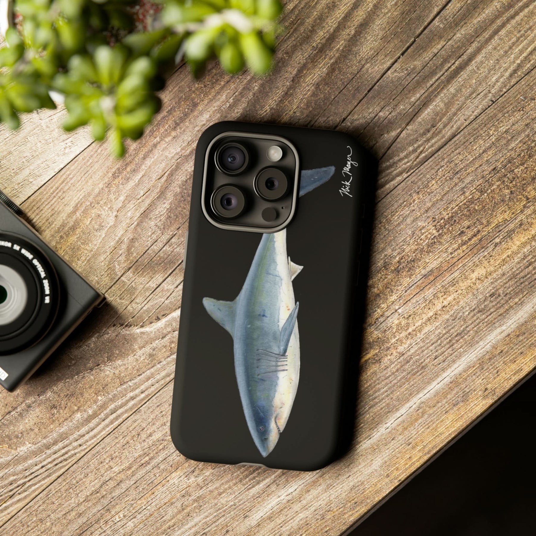 Great White Shark Black iPhone 15 Case