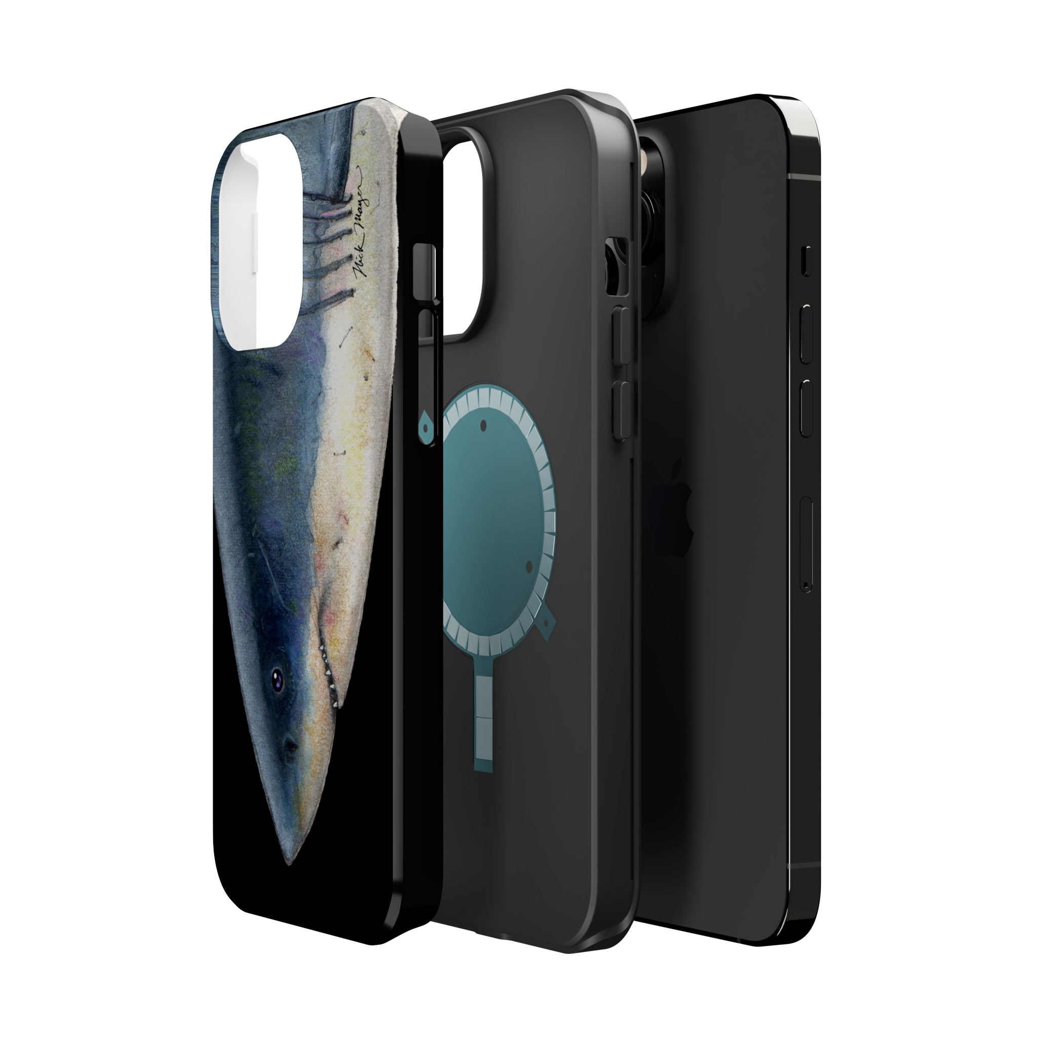 Great White Shark Face MagSafe Black iPhone Case