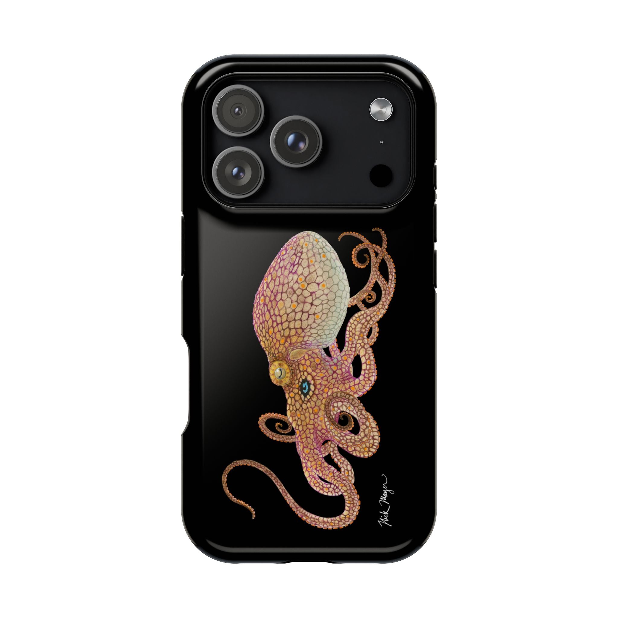 Two Spot Octopus MagSafe Black iPhone Case