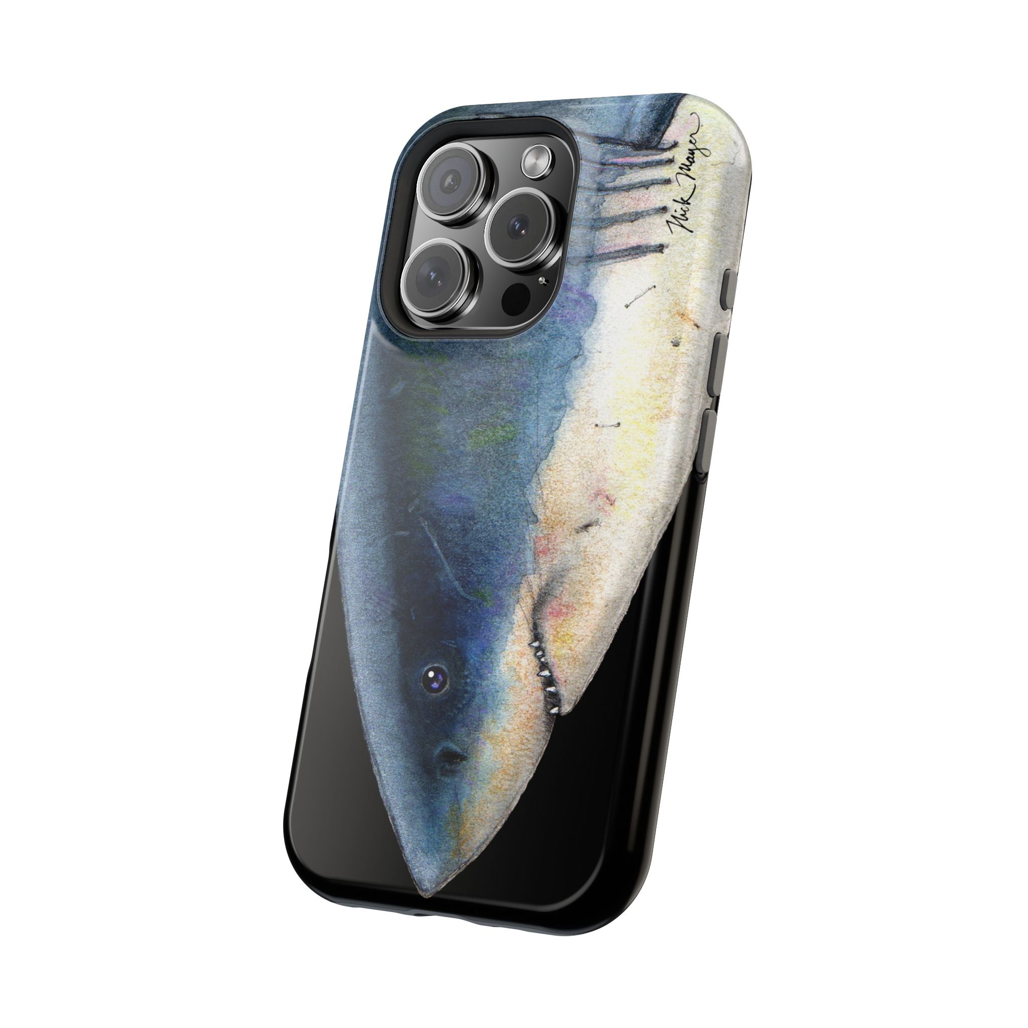 Great White Shark Face MagSafe Black iPhone Case