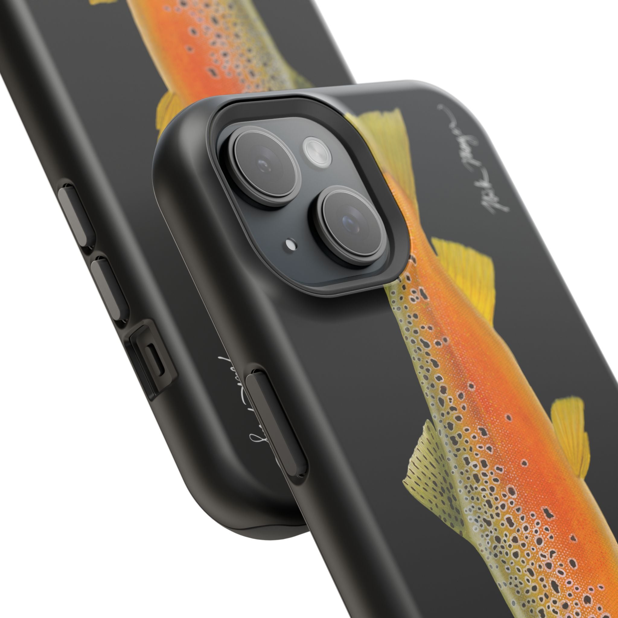 Brown Trout 2 Black MagSafe iPhone Case, NEW for Holiday 2025!