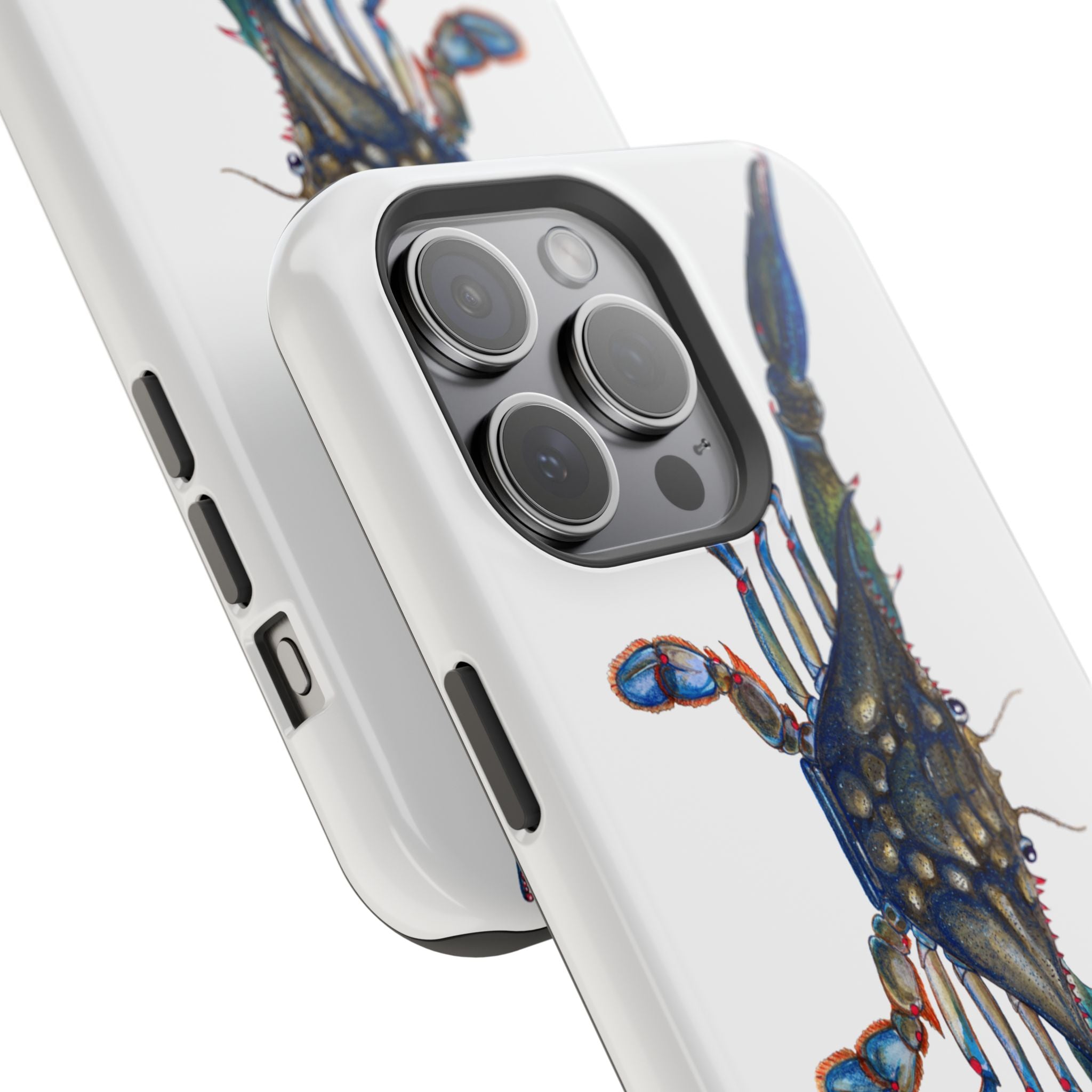 Blue Crab MagSafe White iPhone Case