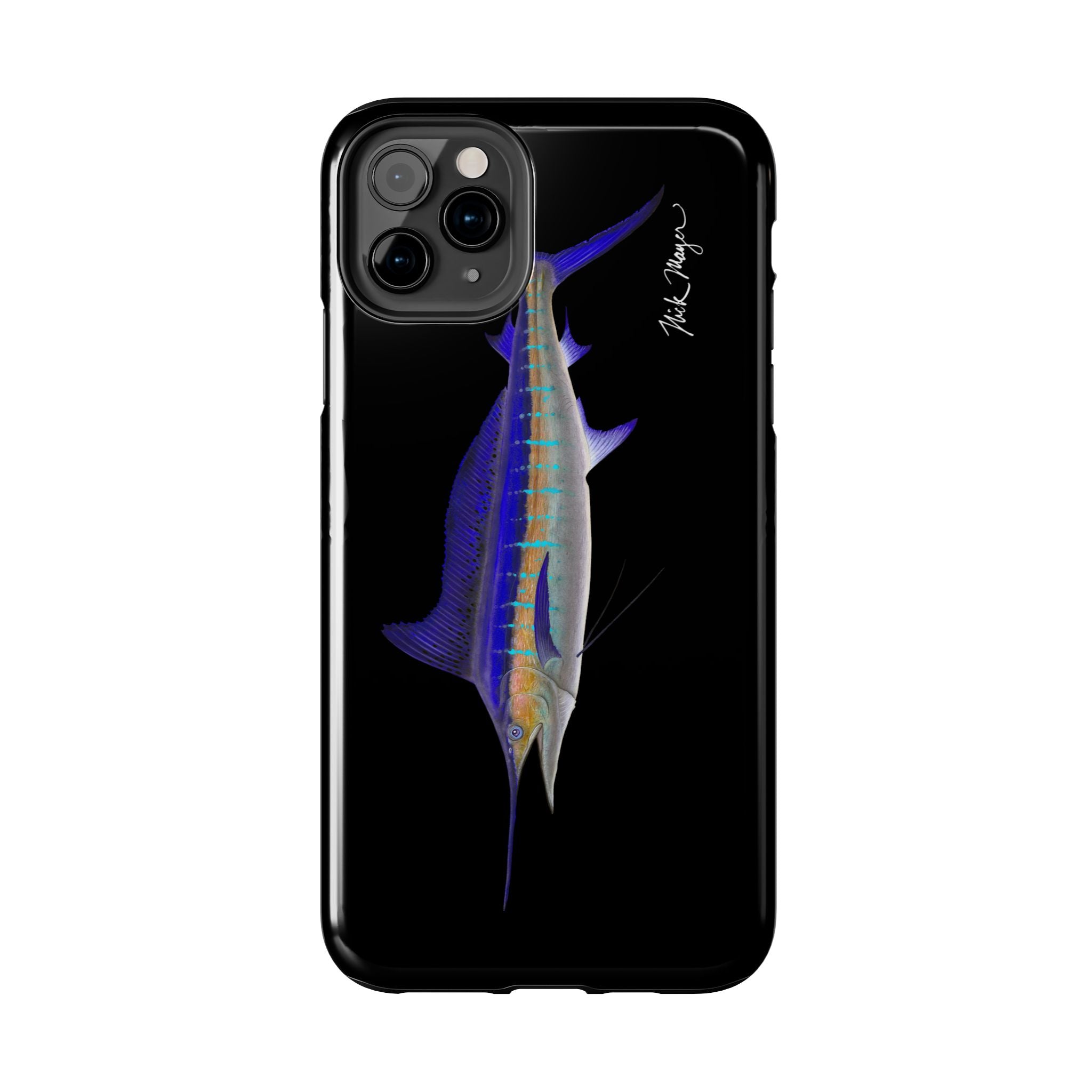 Striped Marlin Black Phone Case (iPhone)