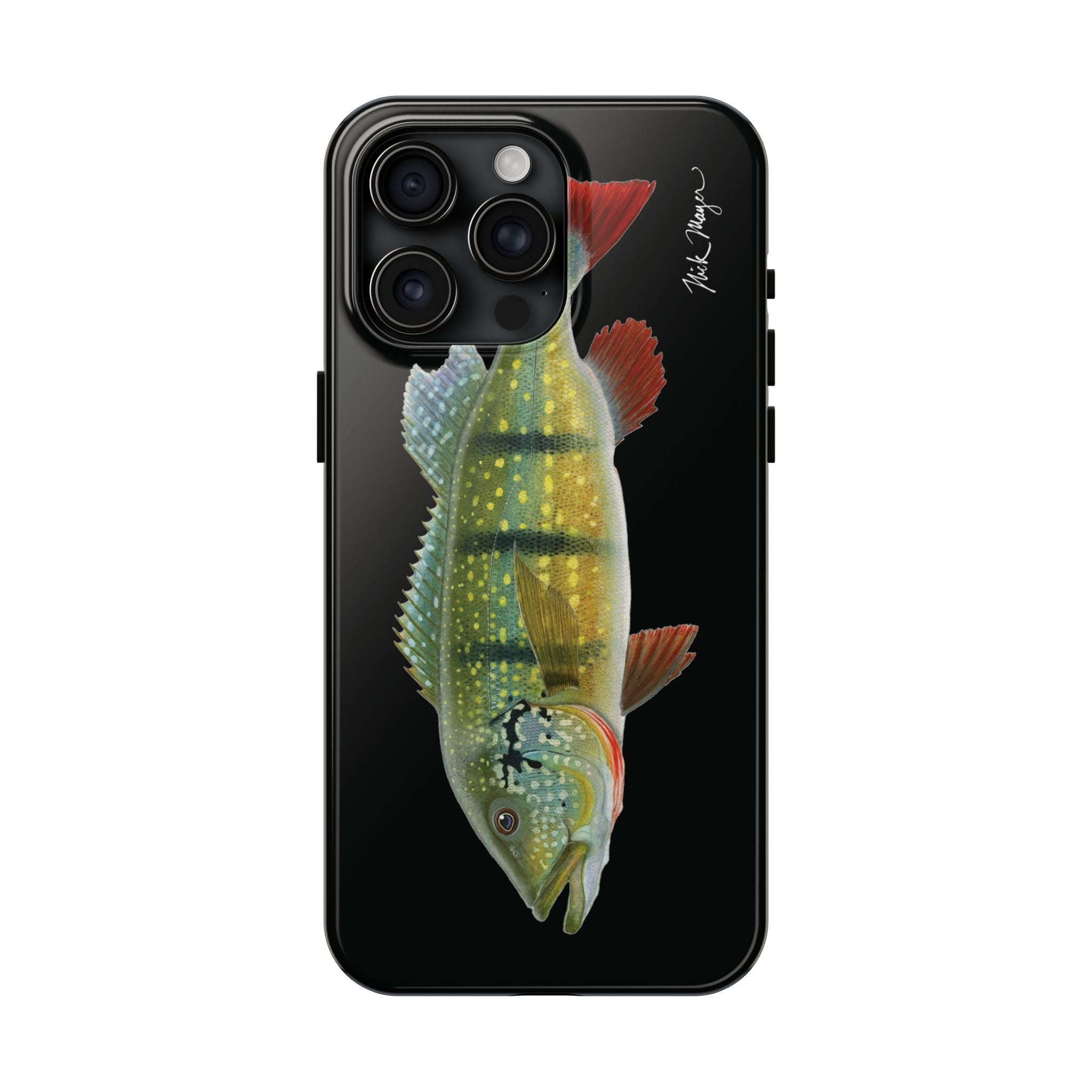 Peacock Bass Black iPhone Case