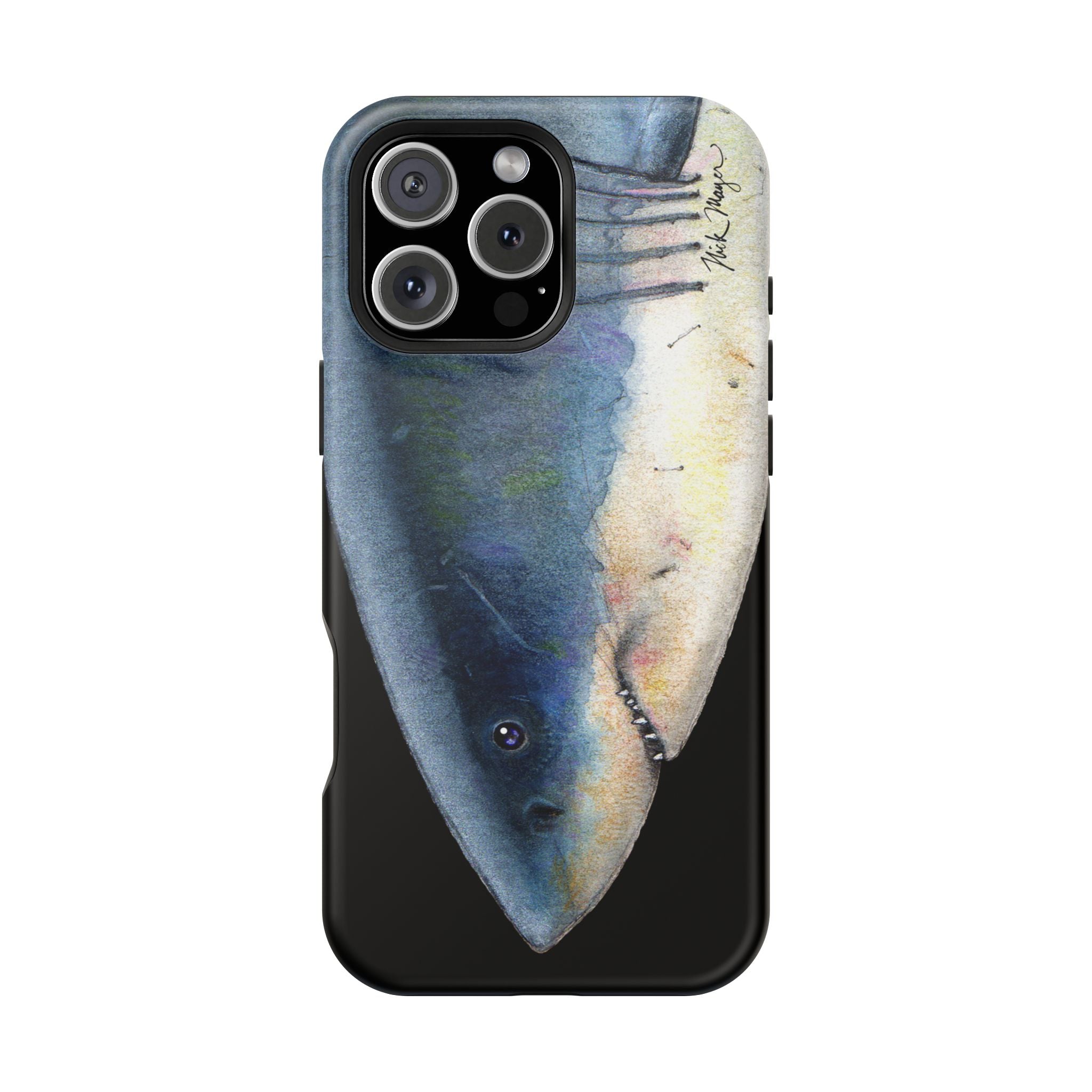 Great White Shark Face MagSafe Black iPhone Case
