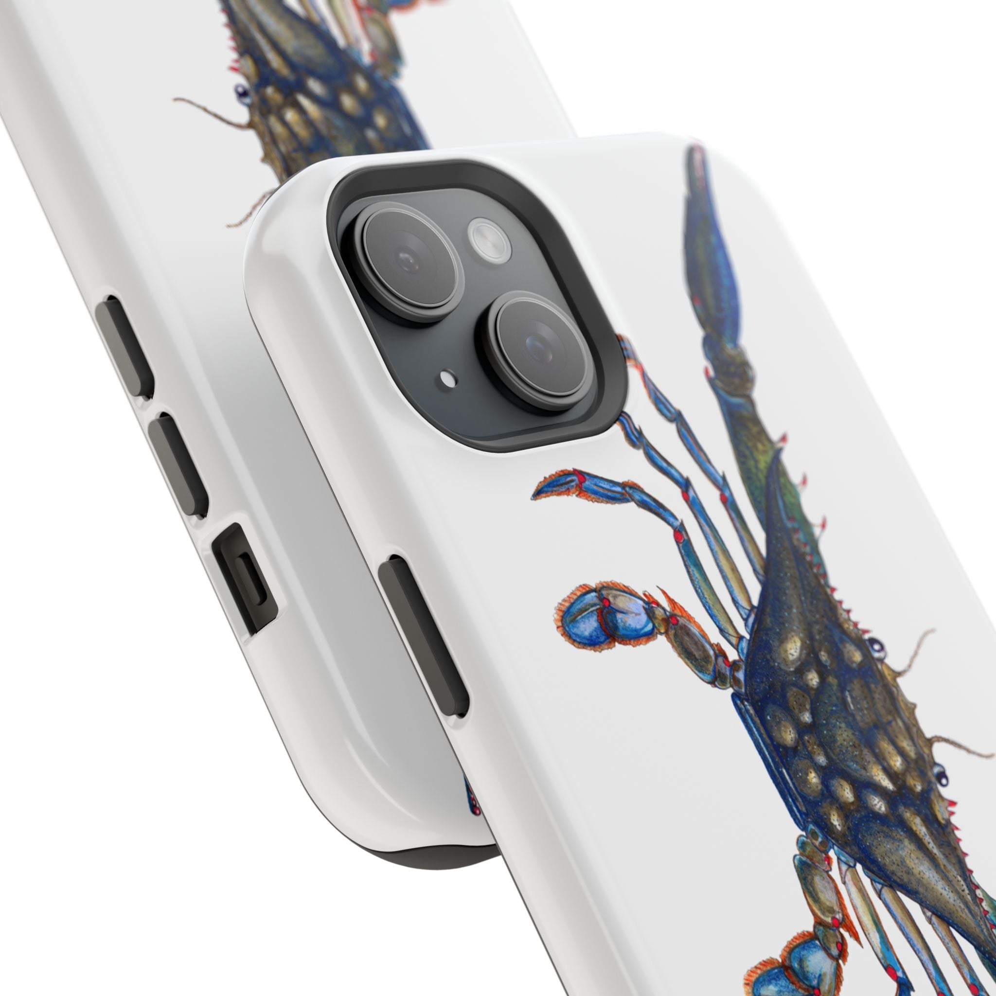 Blue Crab MagSafe White iPhone Case