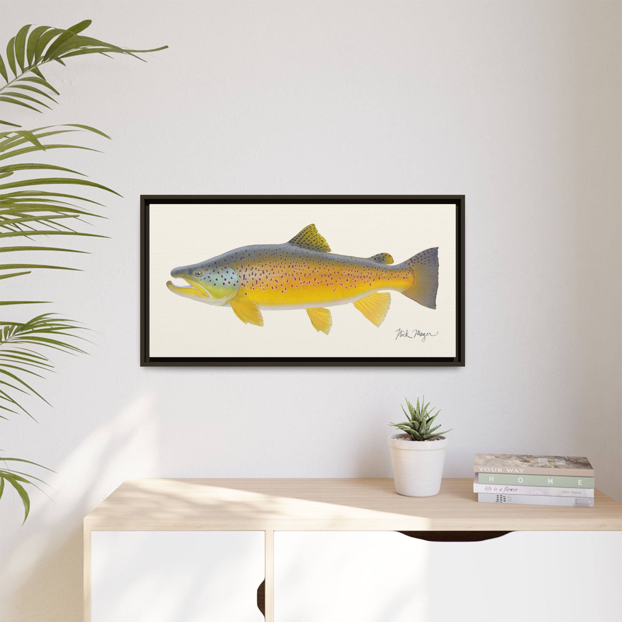 Brown Trout III Framed Canvas Print Printify
