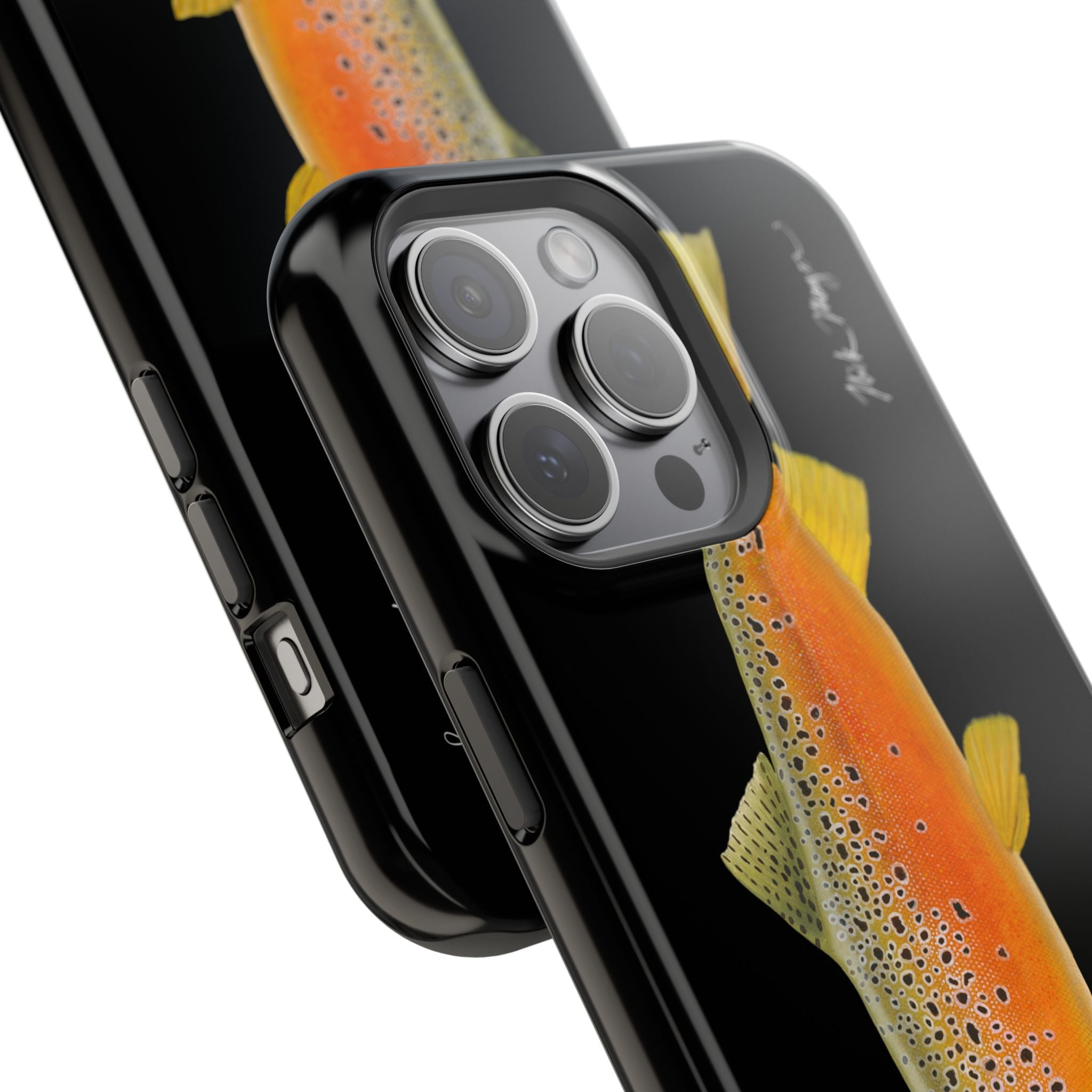 Brown Trout 2 Black MagSafe iPhone Case, NEW for Holiday 2025!