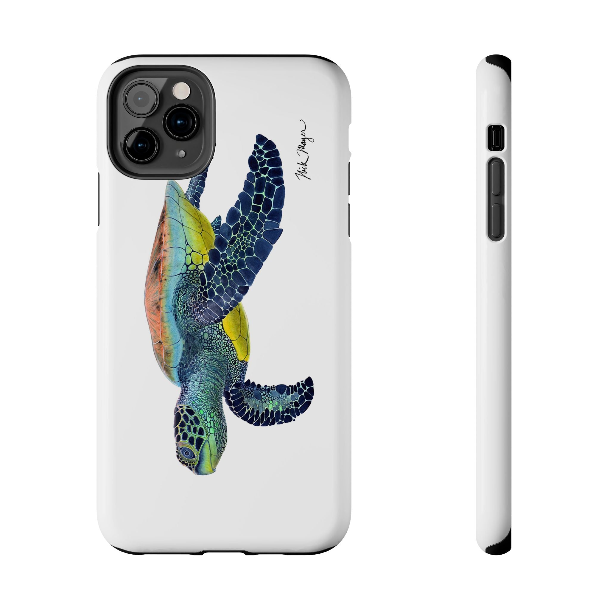 Green Sea Turtle II White Phone Case (iPhone)