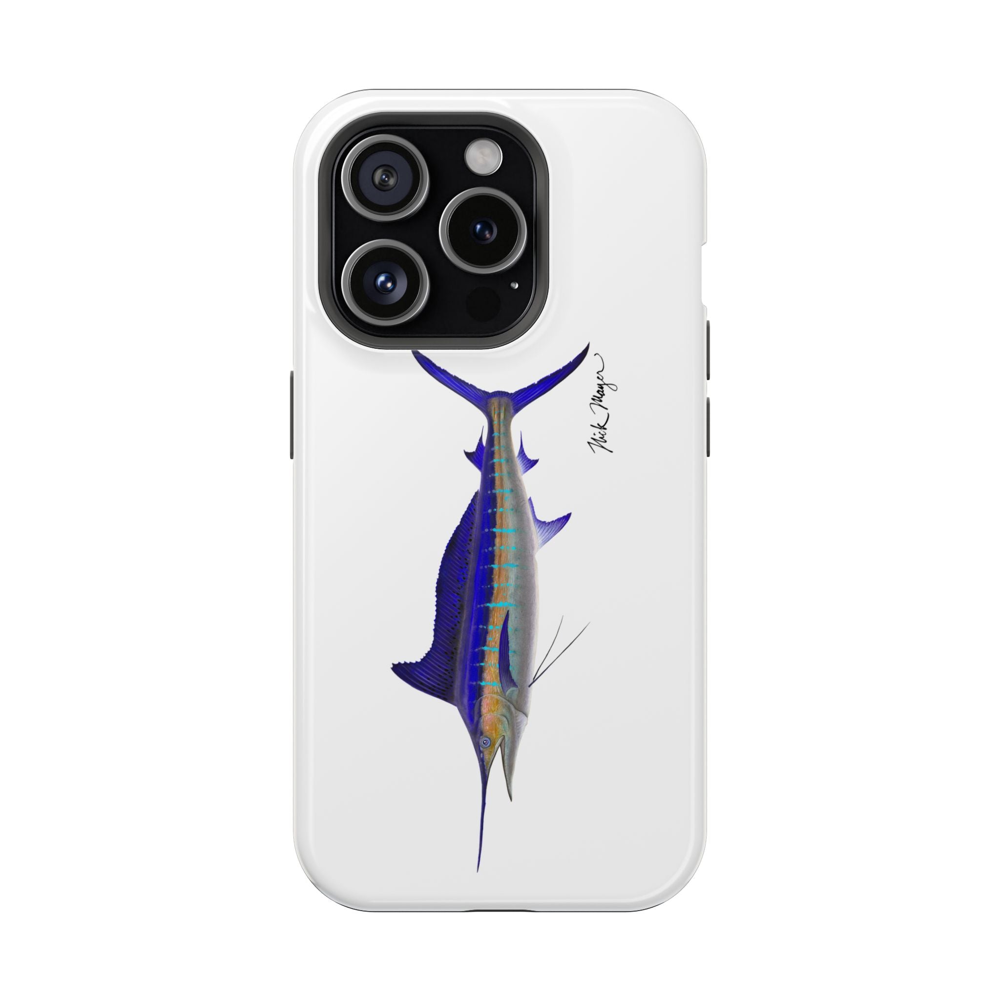 Striped Marlin MagSafe White iPhone Case