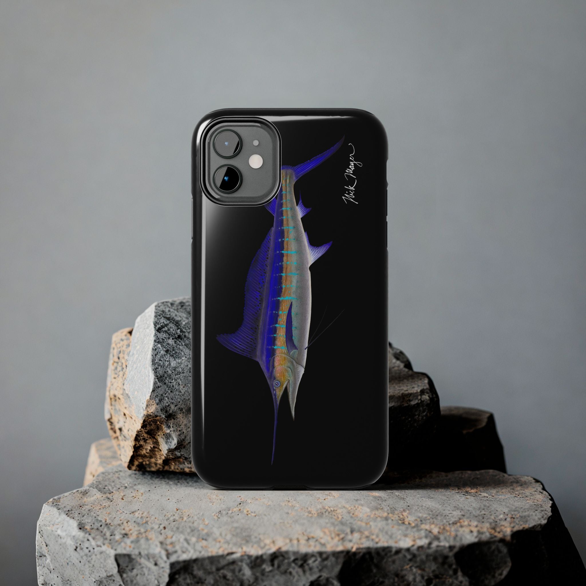 Striped Marlin Black Phone Case (iPhone)
