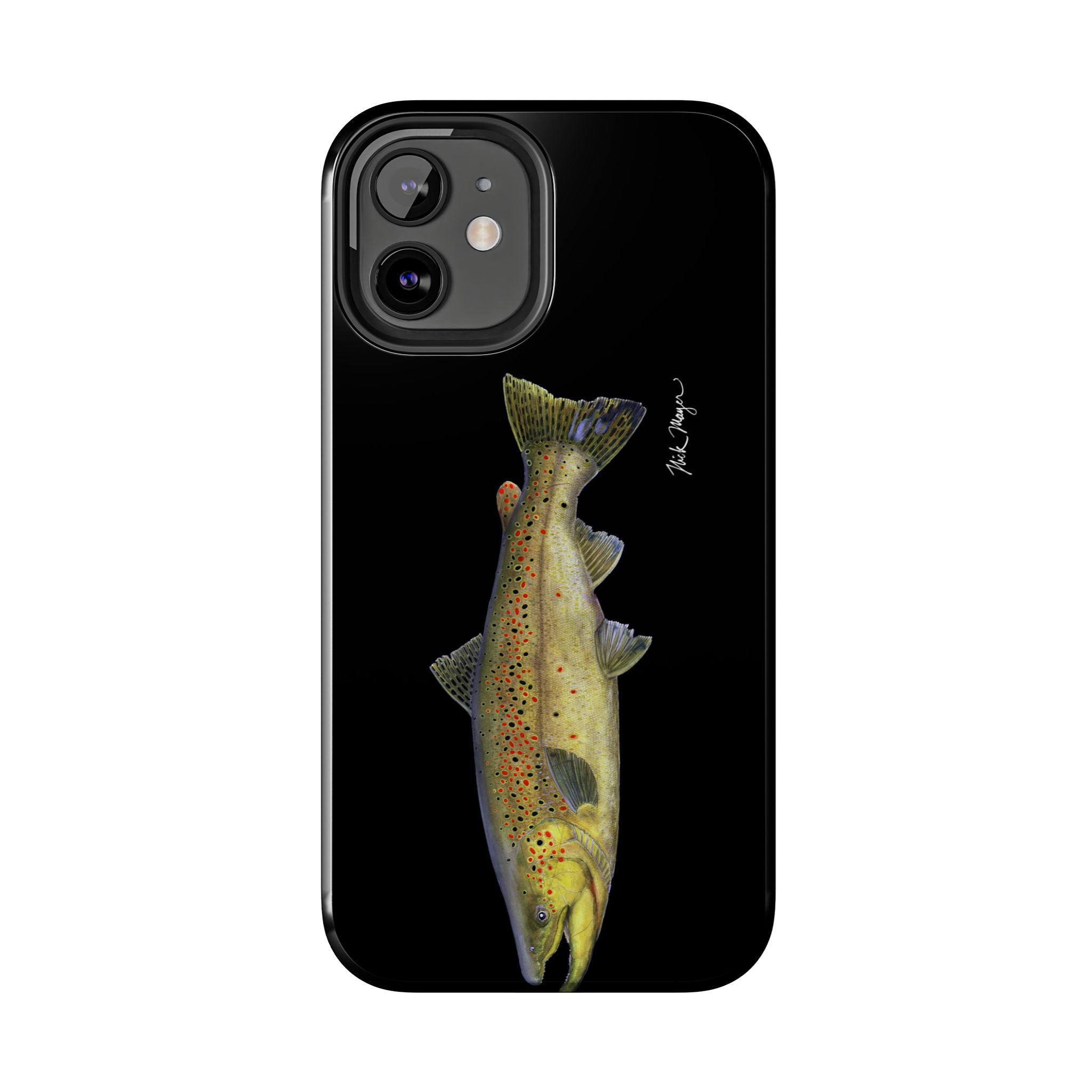 Brown Trout Black Phone Case (iPhone)