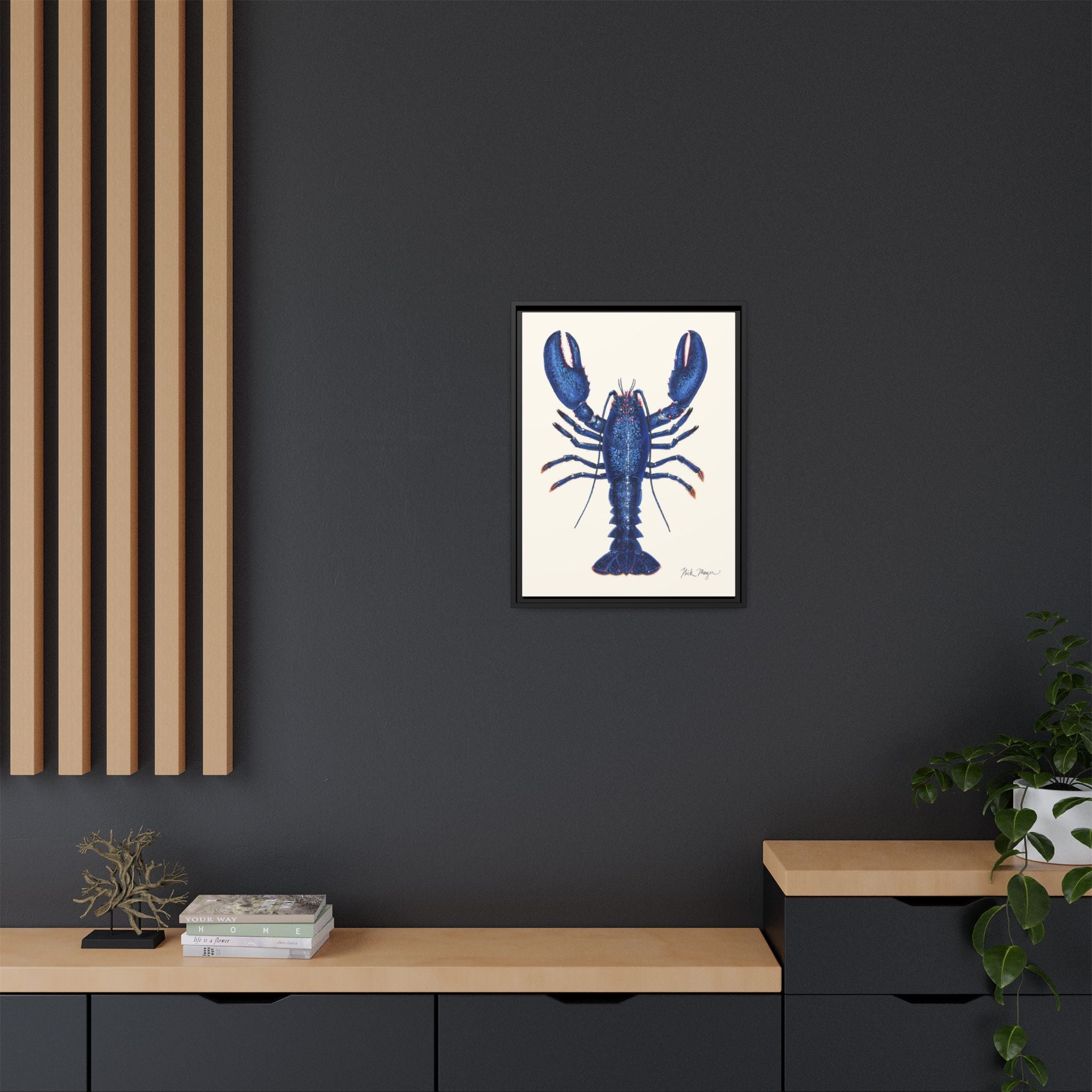 Blue Lobster II Framed Canvas Print