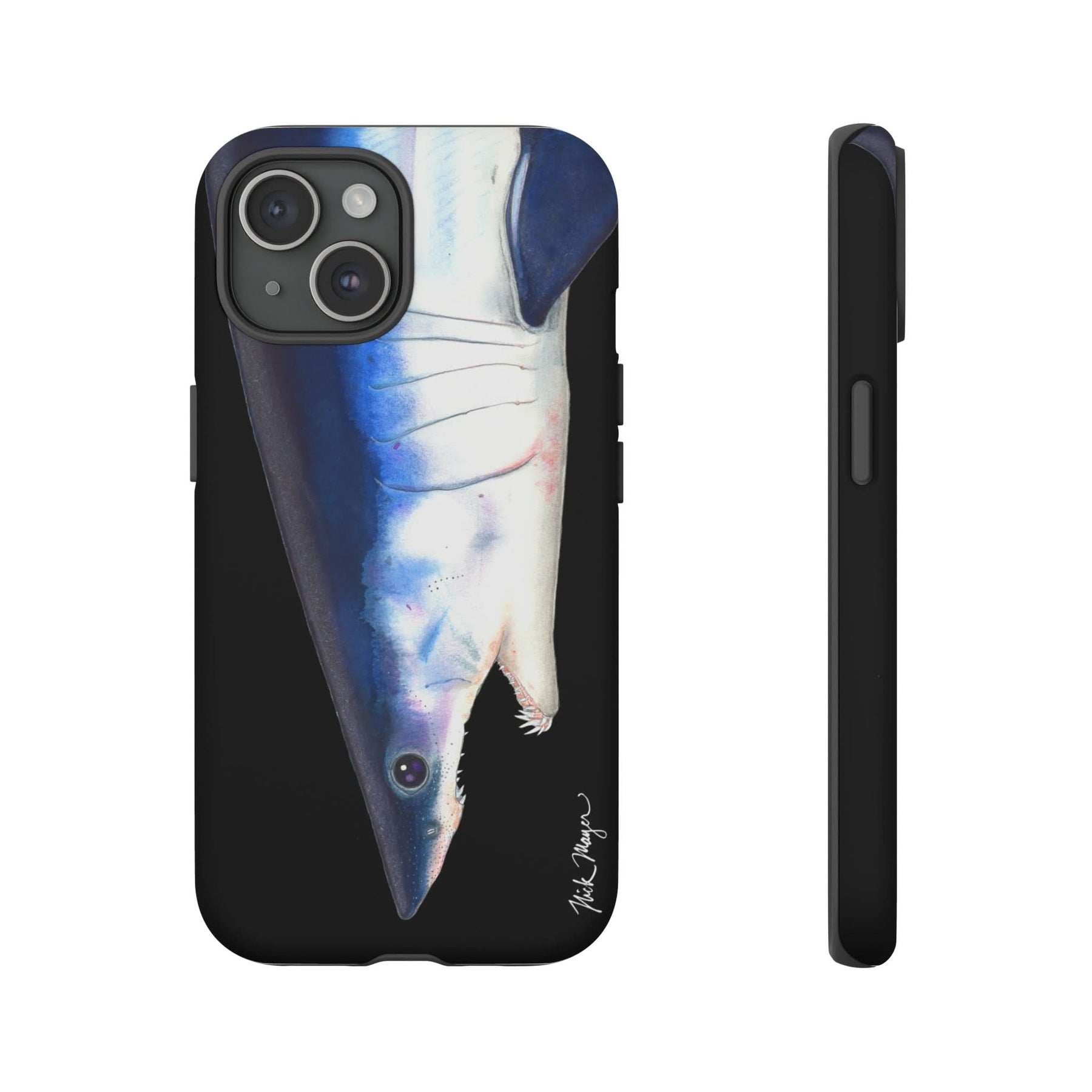Mako Shark Face Black iPhone 15 Case