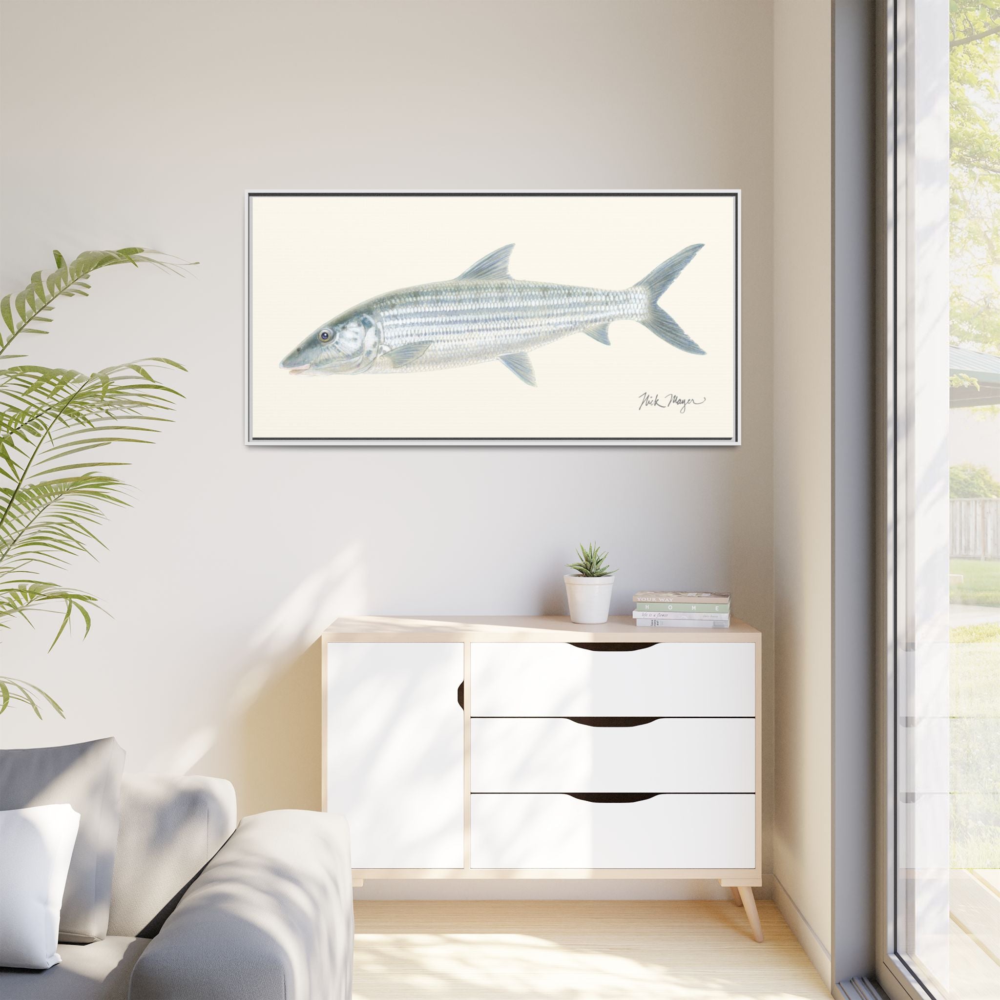 Bonefish Framed Canvas Print Printify