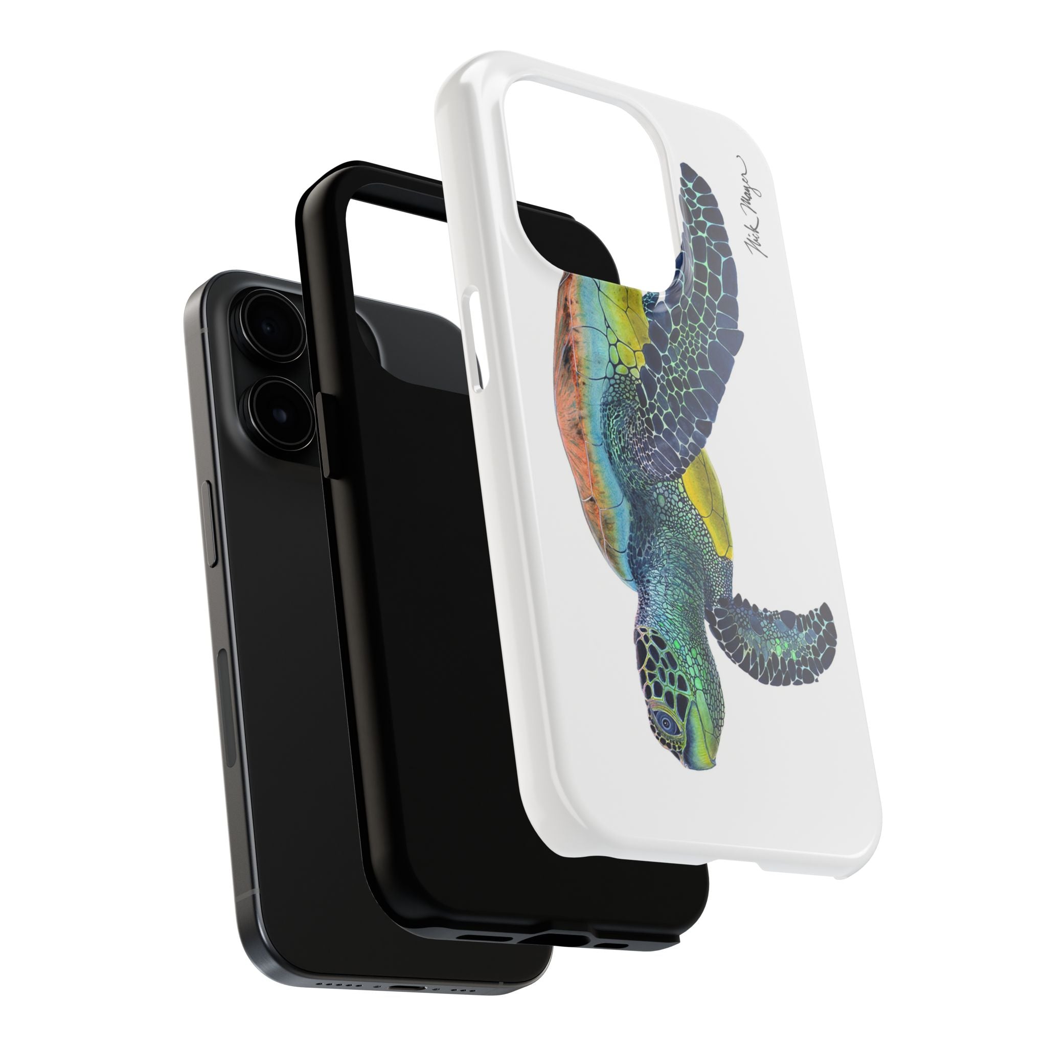 Green Sea Turtle II White Phone Case (iPhone)