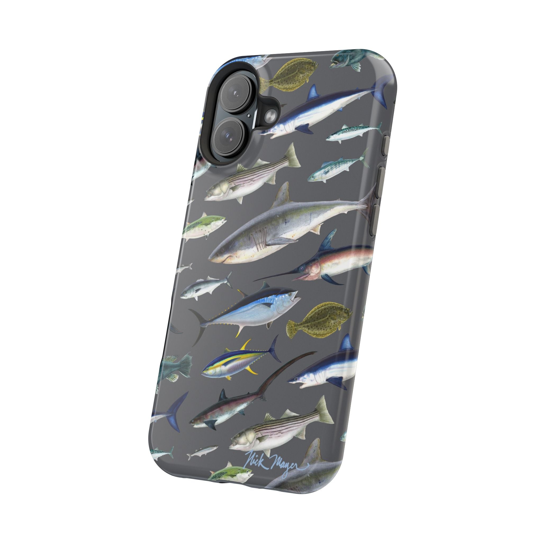 New England Offshore Fish Grey MagSafe iPhone Case