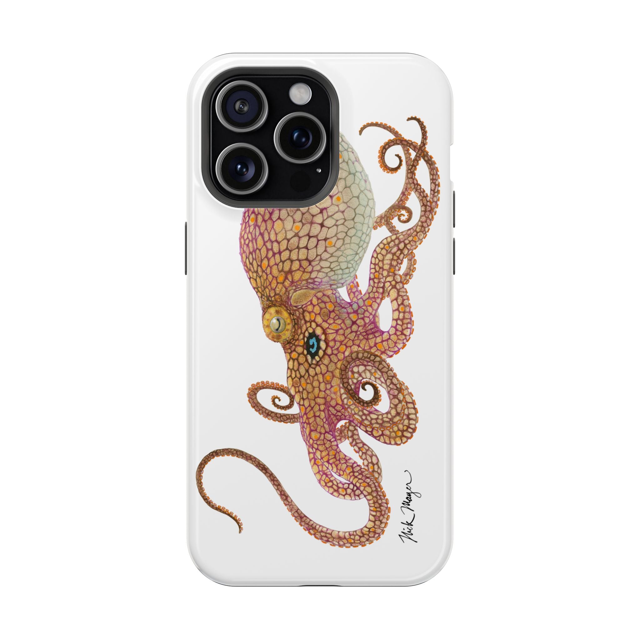 Two Spot Octopus MagSafe White iPhone Case