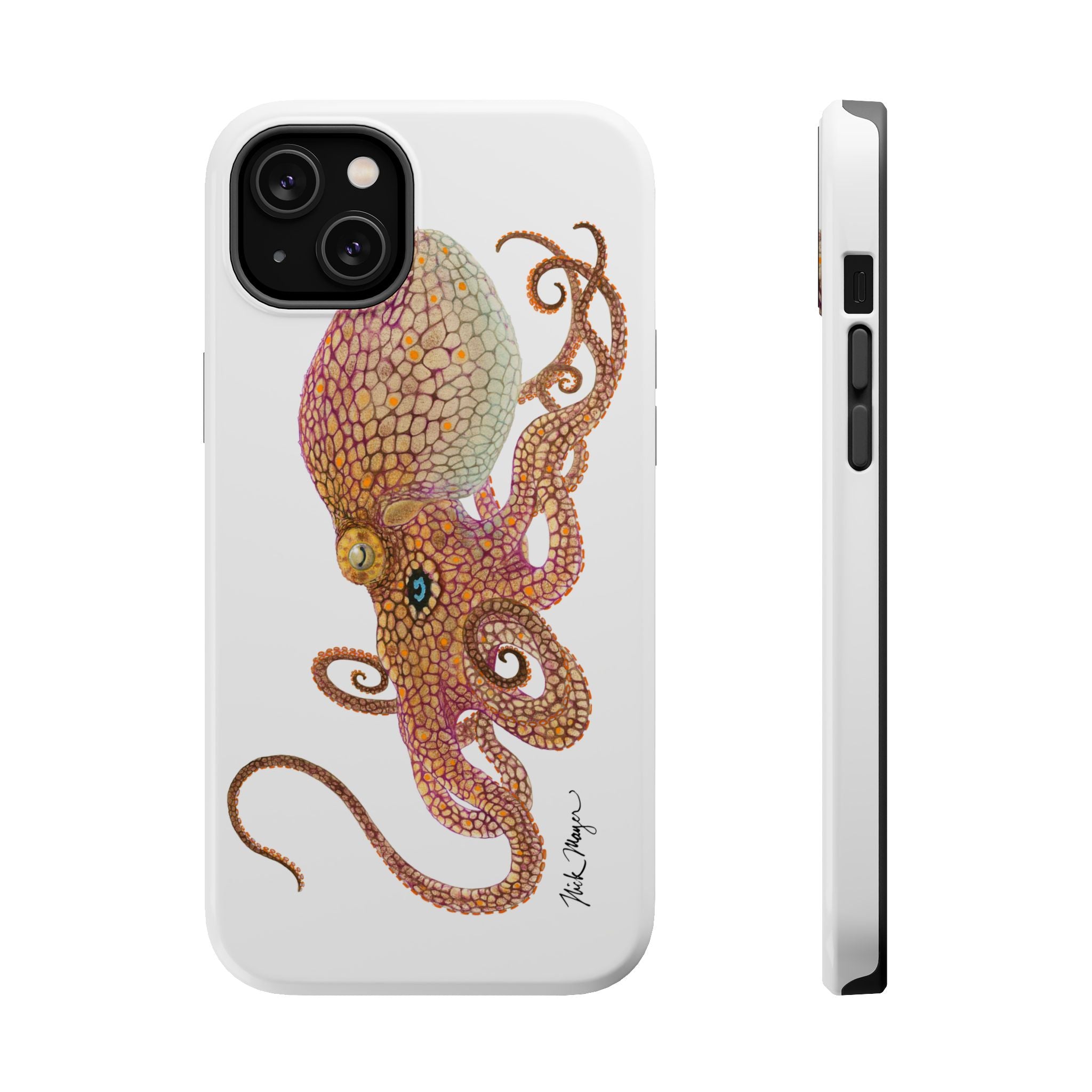 Two Spot Octopus MagSafe White iPhone Case